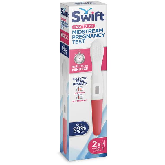 Swift Easy to Use Midstream Pregnancy Test 2 Kits