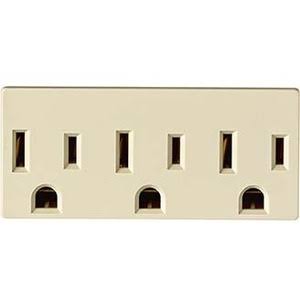 Leviton Ivory Triple-Tap Grounding Outlet Adapter