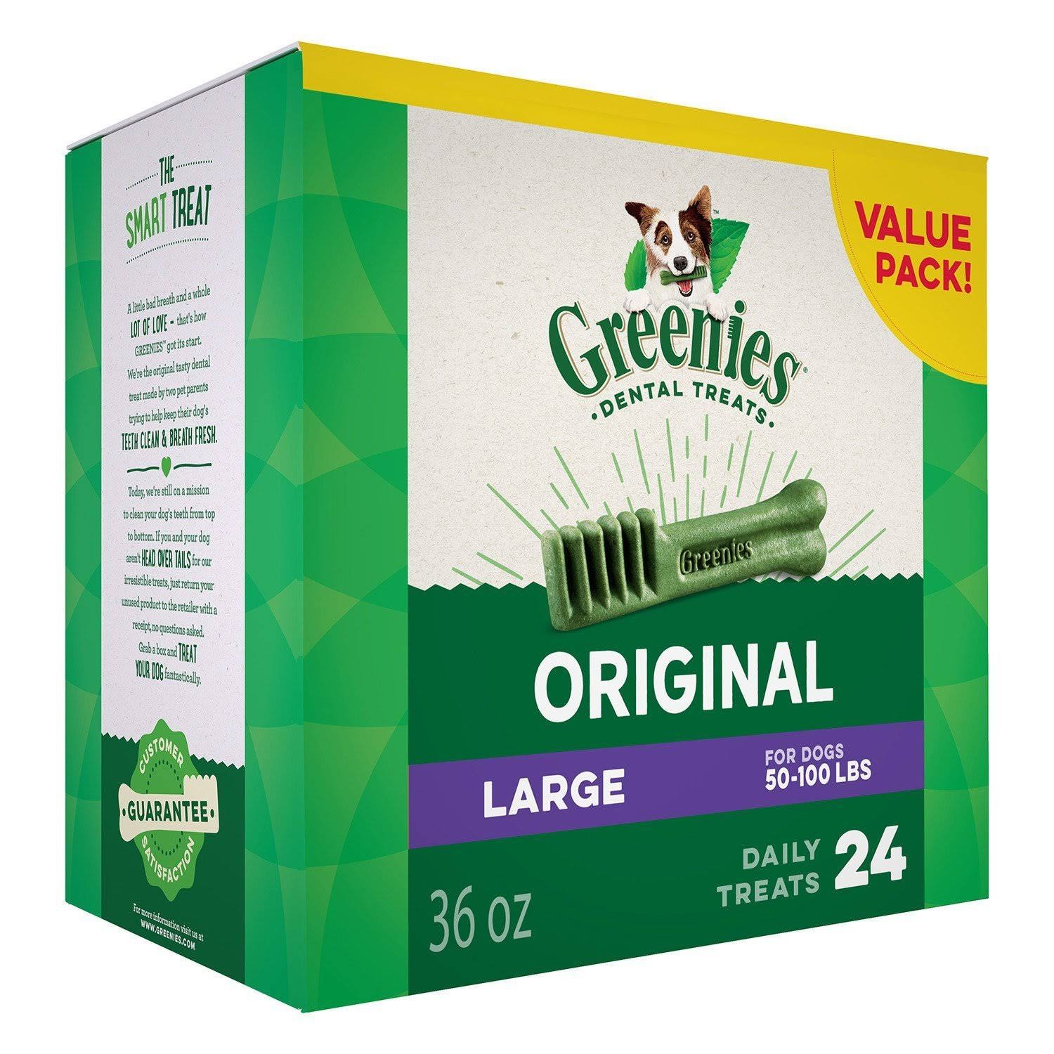 Greenies Dog Dental Chew Treats - Large, 36oz, 24ct
