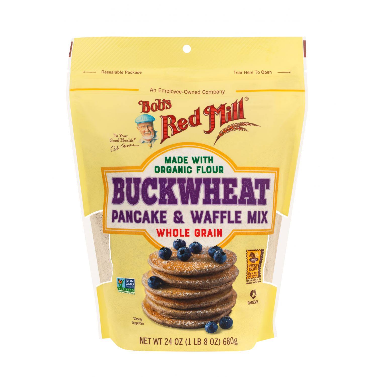 Bob's Red Mill Pancake & Waffle Mix, Buckwheat, Whole Grain - 24 oz