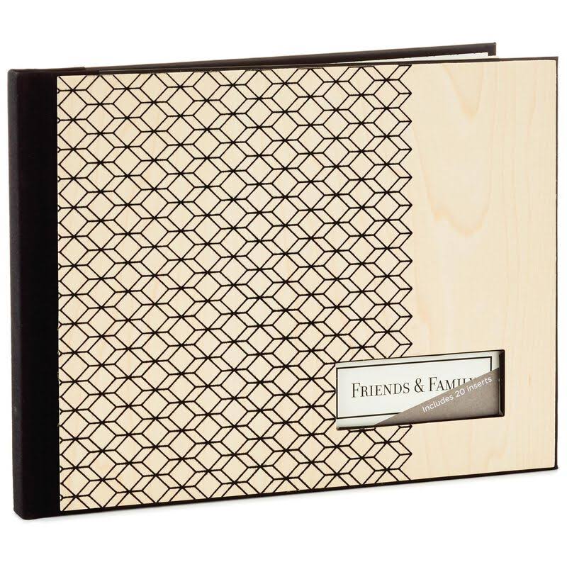 Hallmark Wood Panel and Geometric Print Guest Book Guest Books