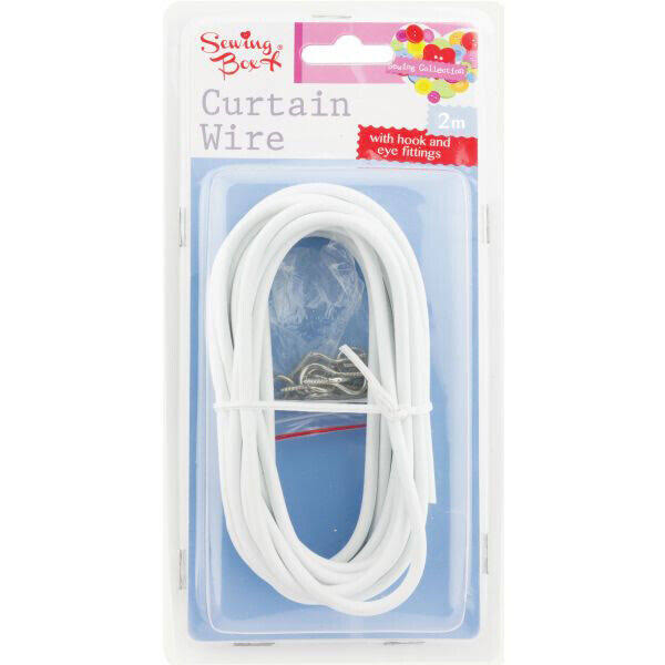 Sewing Box Curtain Wire 2.5m With Fittings