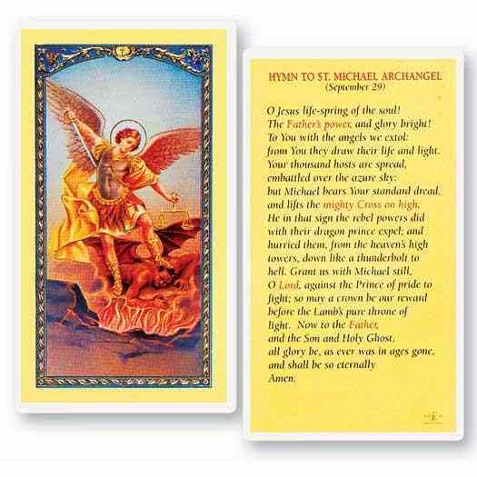 Saint Michael Laminated Holy Card