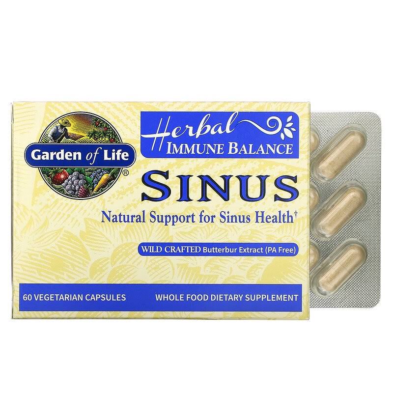 Garden of Life Natural Sinus Support Herbal Supplement - 60 Capsule