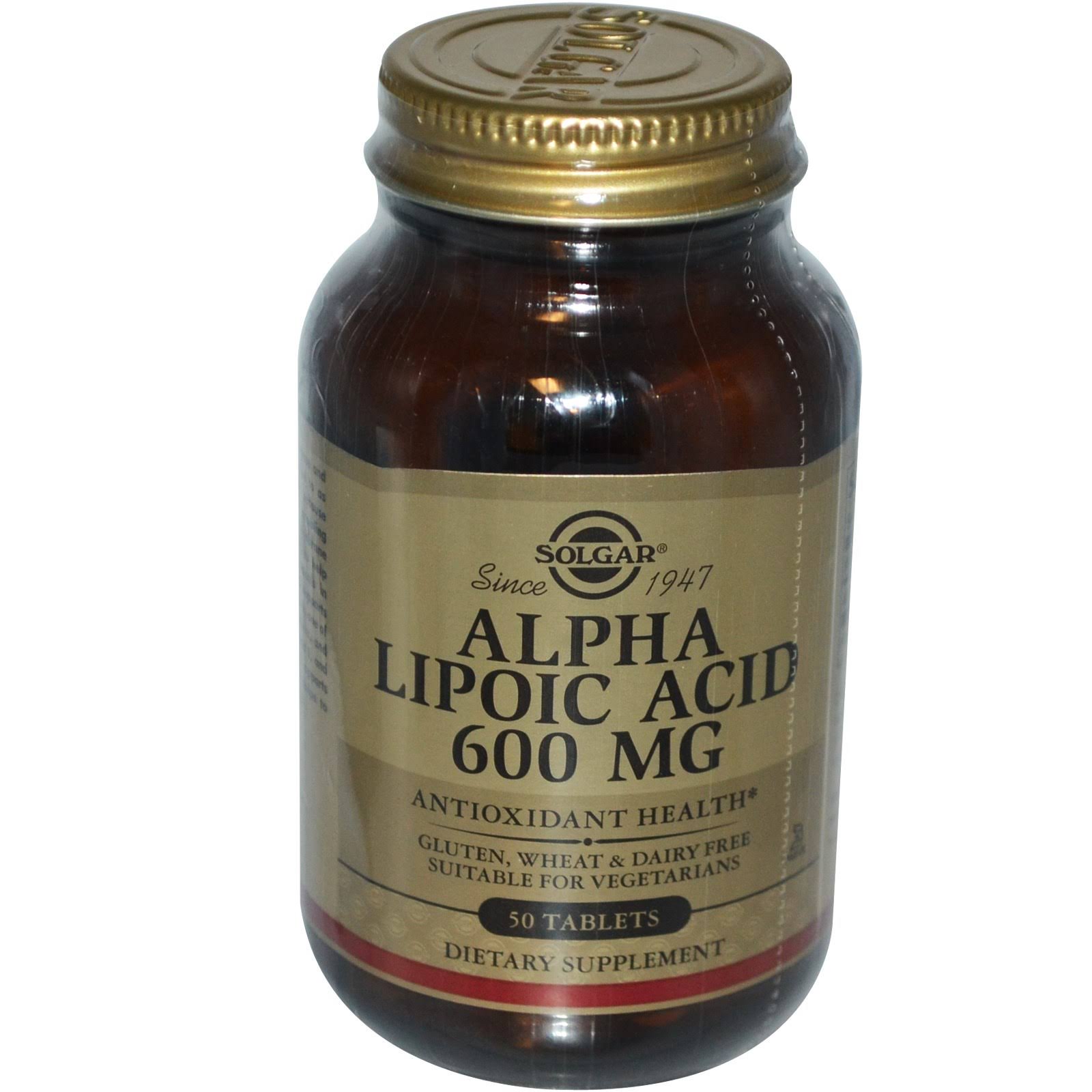Solgar Alpha Lipoic Acid - 600 mg, 50 tablets