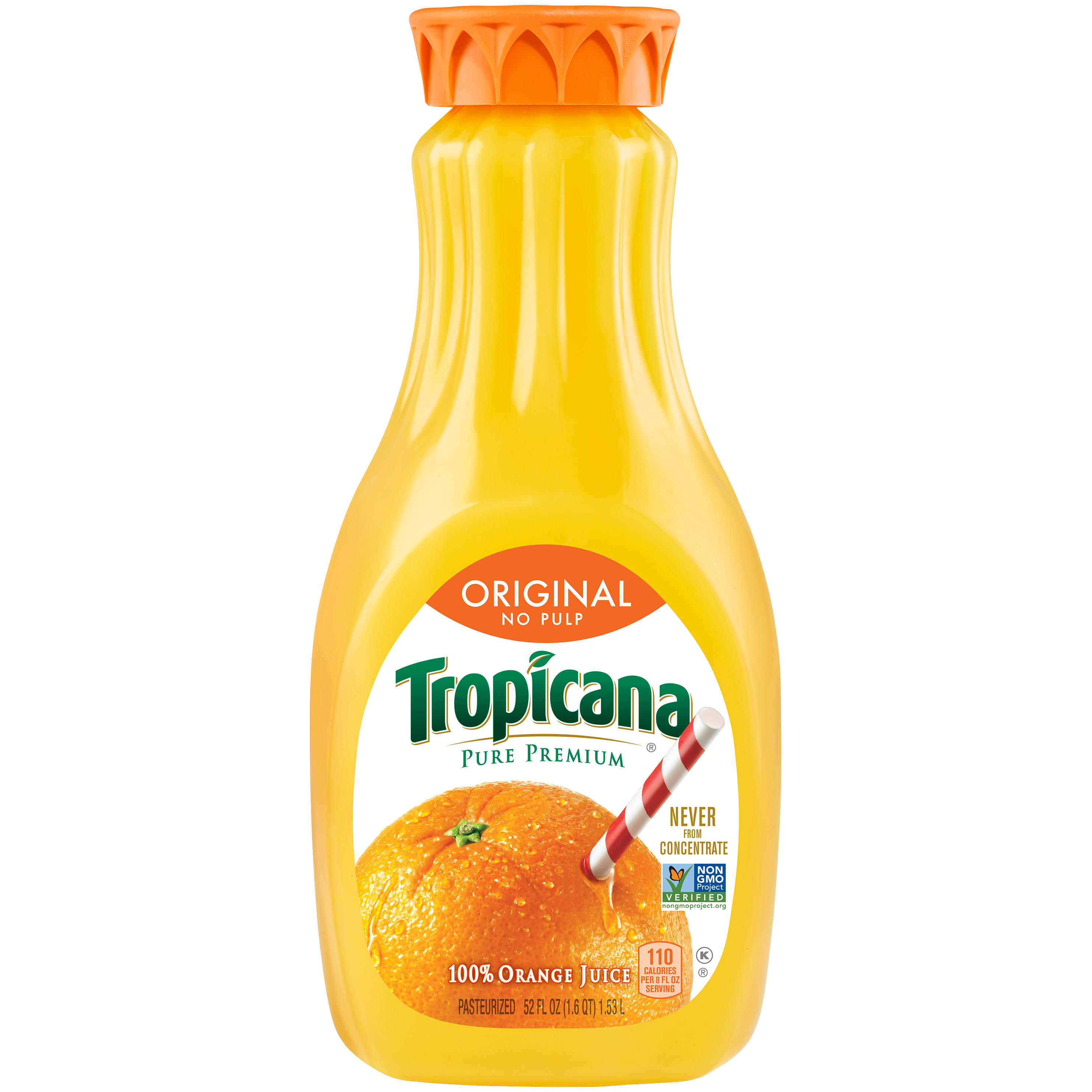 Tropicana 100% Juice, Original, Orange, No Pulp - 52 fl oz