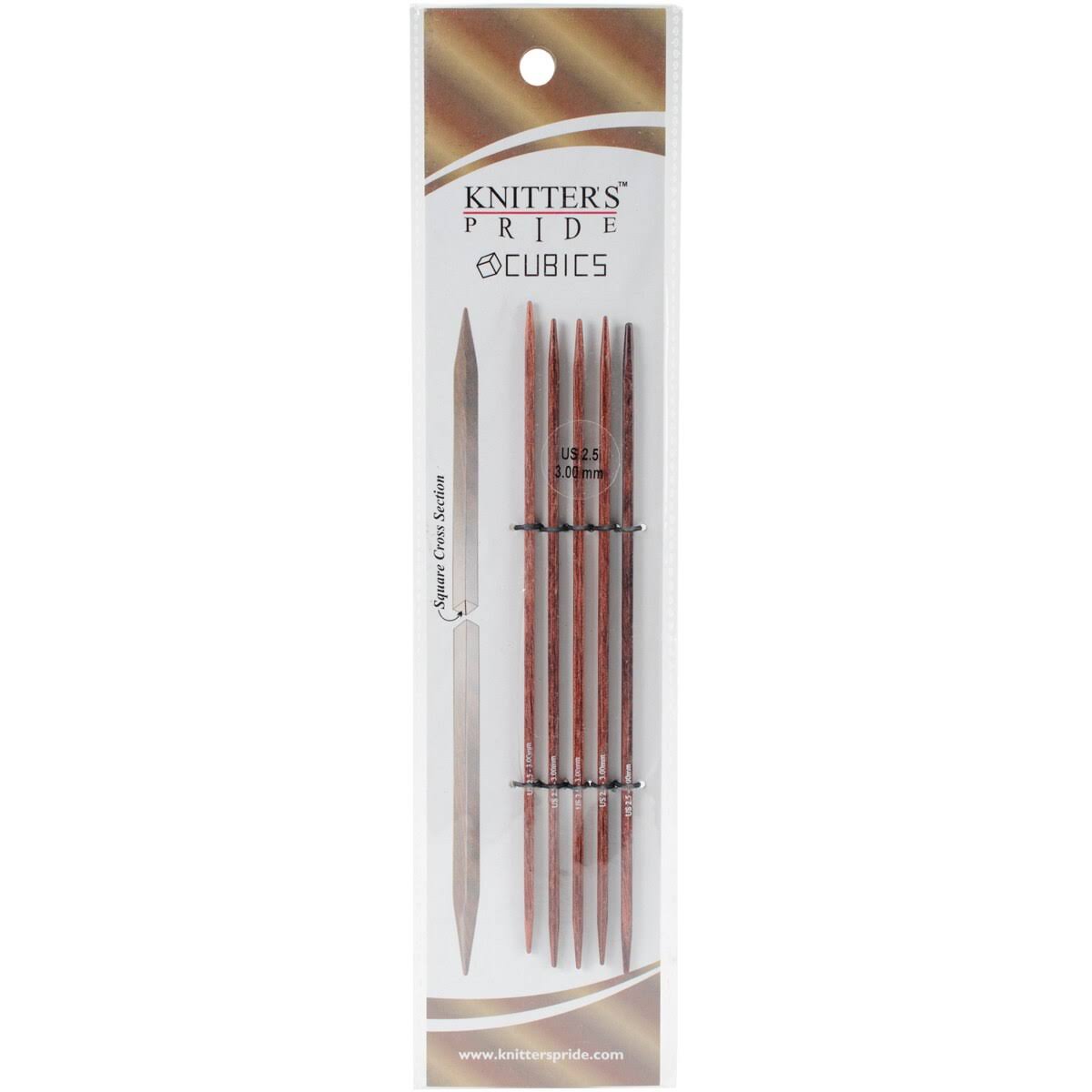 Knitter's Pride KP300105 2.5/3mm Cubics Double Pointed Needles, 6"