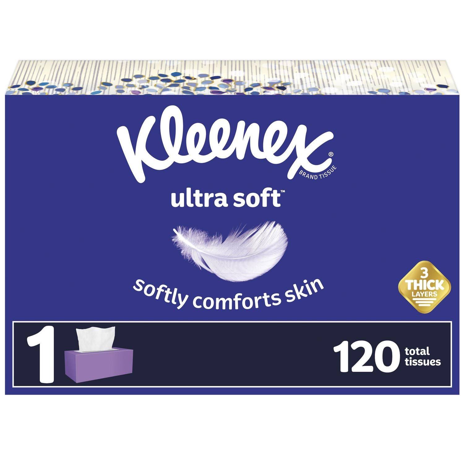 Kleenex Tissues, Ultra Soft, 3-Ply - 120 tissues