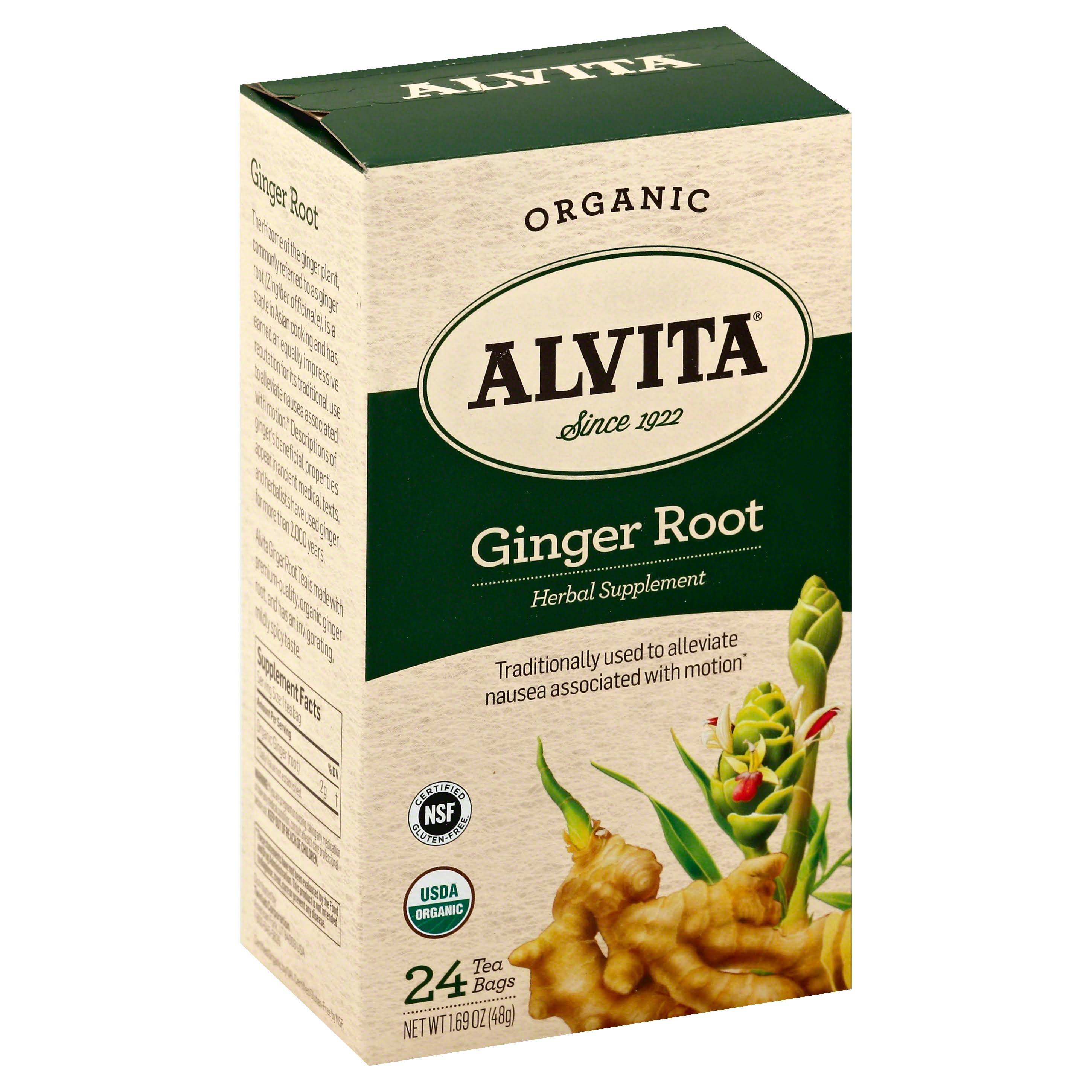 Alvita Organic Herbal Tea Bags - Ginger Root, 24 Bags
