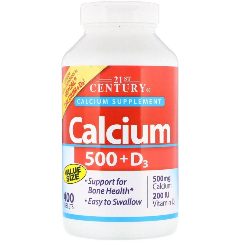 21st Century Calcium 500+ D3 Calcium Supplement - 400 Tablets