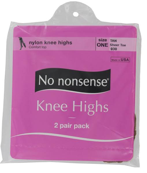 No Nonsense Women's Knee High Pantyhose with Sheer Toe 2-Pac