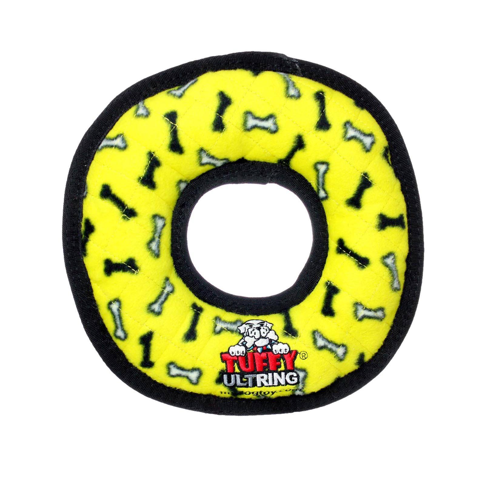 Tuffy's Pet Products Ultimate Ring Dog Toy - Yellow Bones