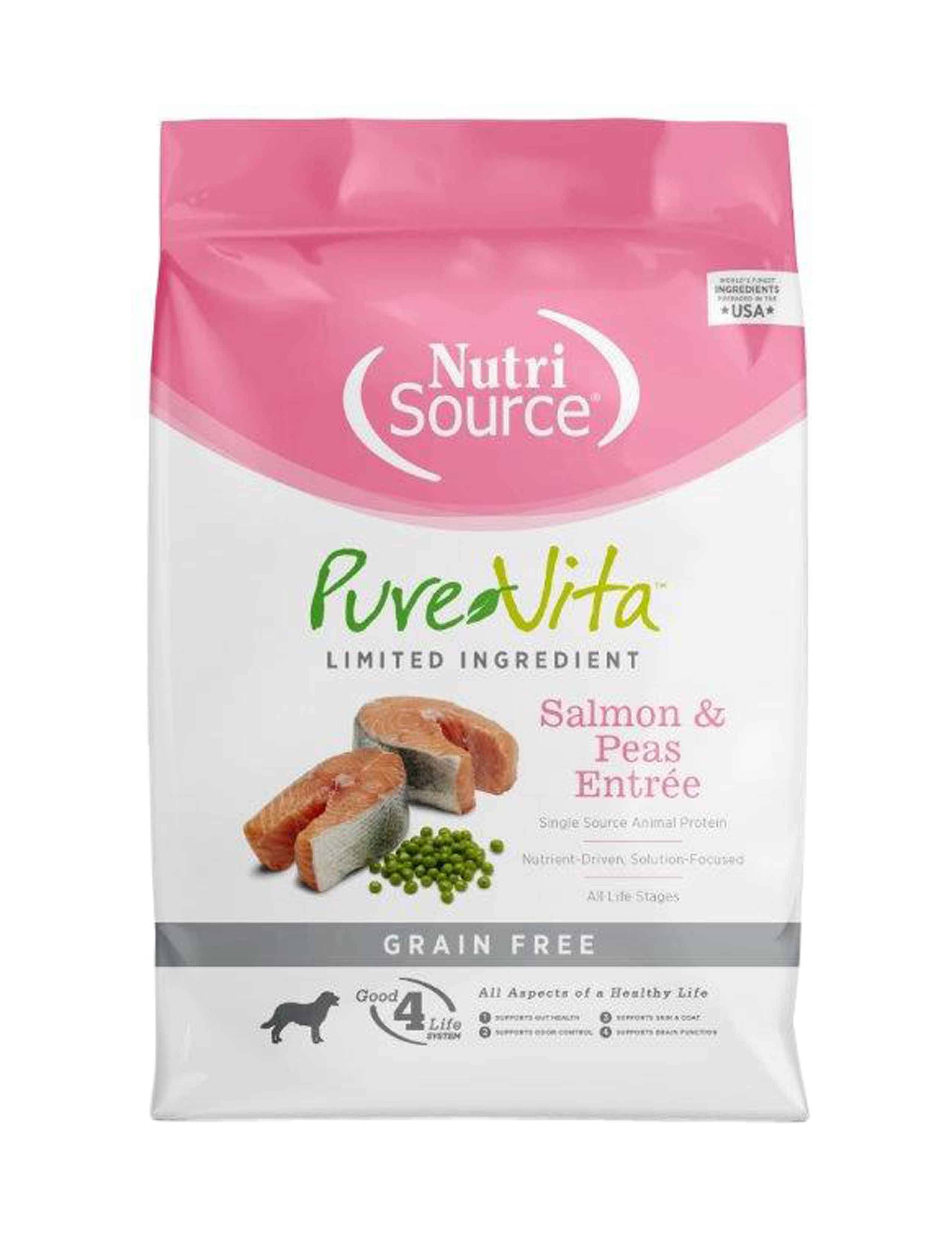 Pure Vita Grain Free Dog Food - Salmon and Peas, 5lbs