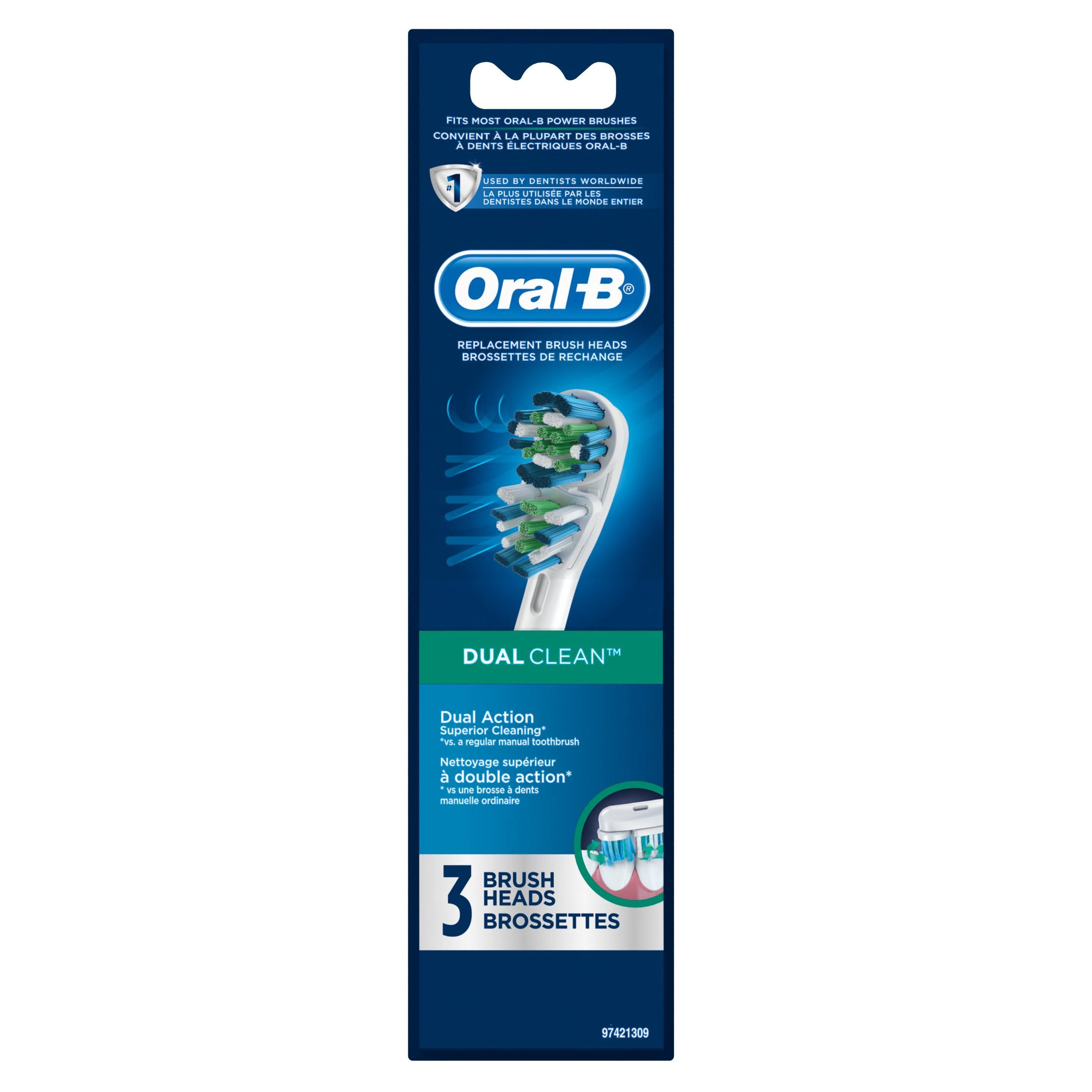 Oral-B Dual Clean Replacement Electric Toothbrush Head - 3pk