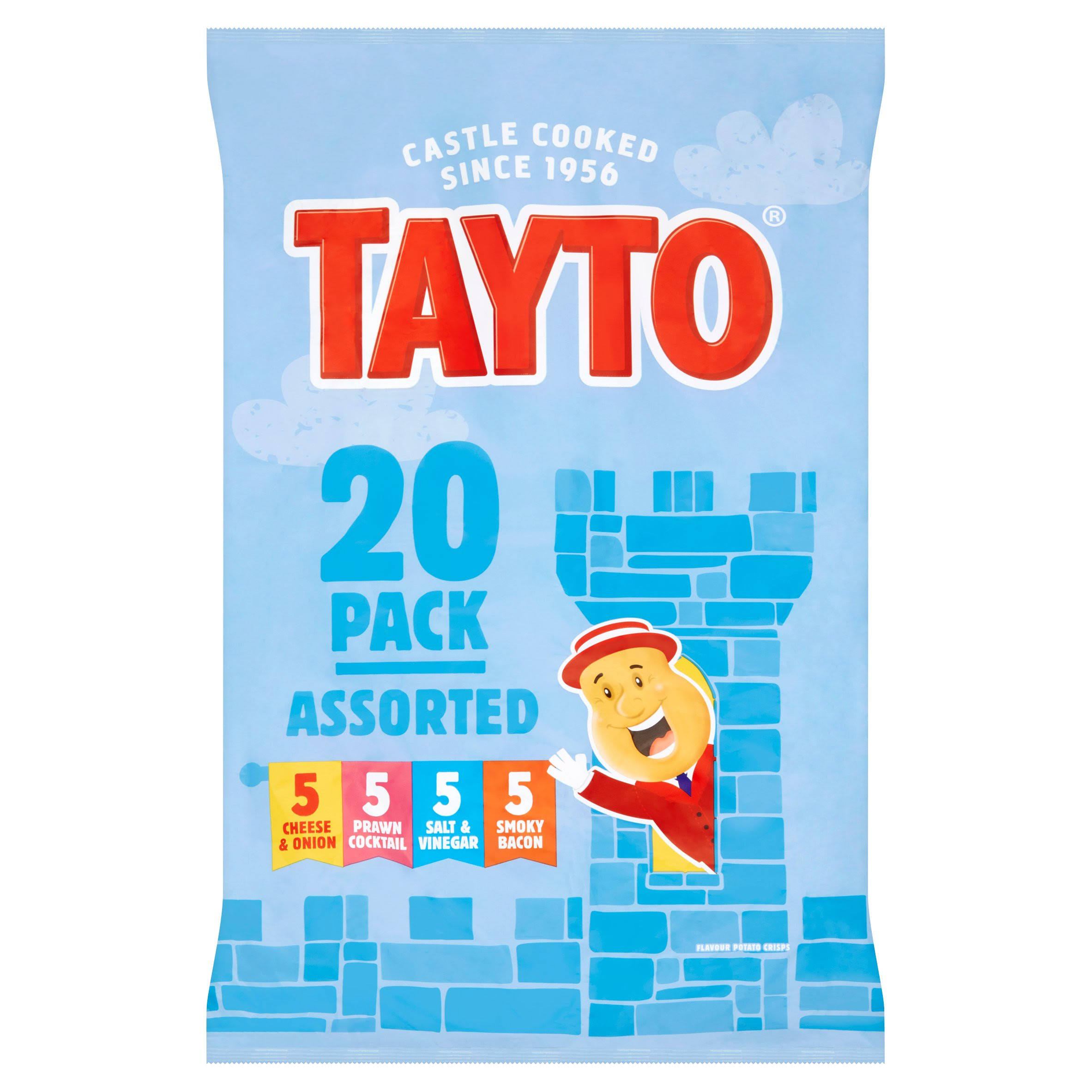 Tayto Assorted Flavour Potato Crisps - 20pk, 25g