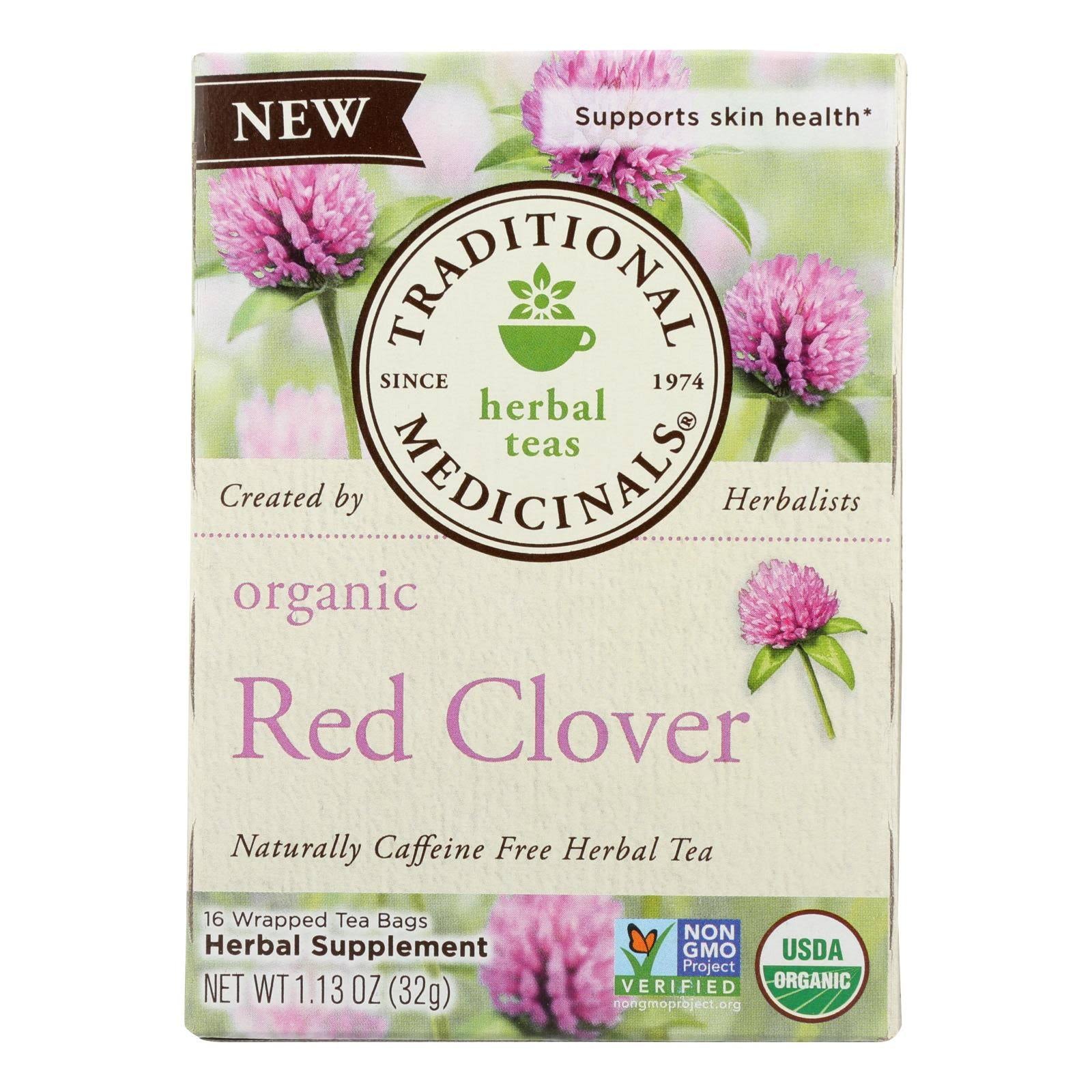 Organic Tea Red Clover 16 Bags Traditional Medicinals