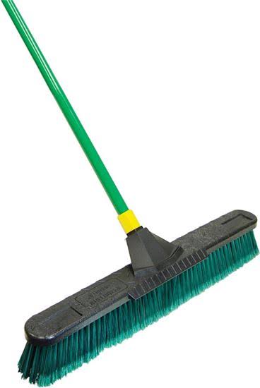 Quickie Bulldozer Multi-surface Push Broom - with Scraper, 24"