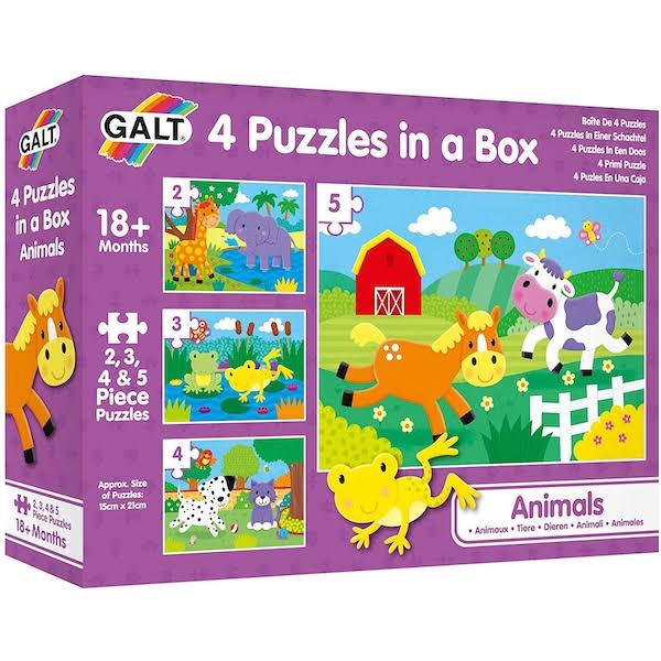 Galt 4 Puzzles in a Box - Animals