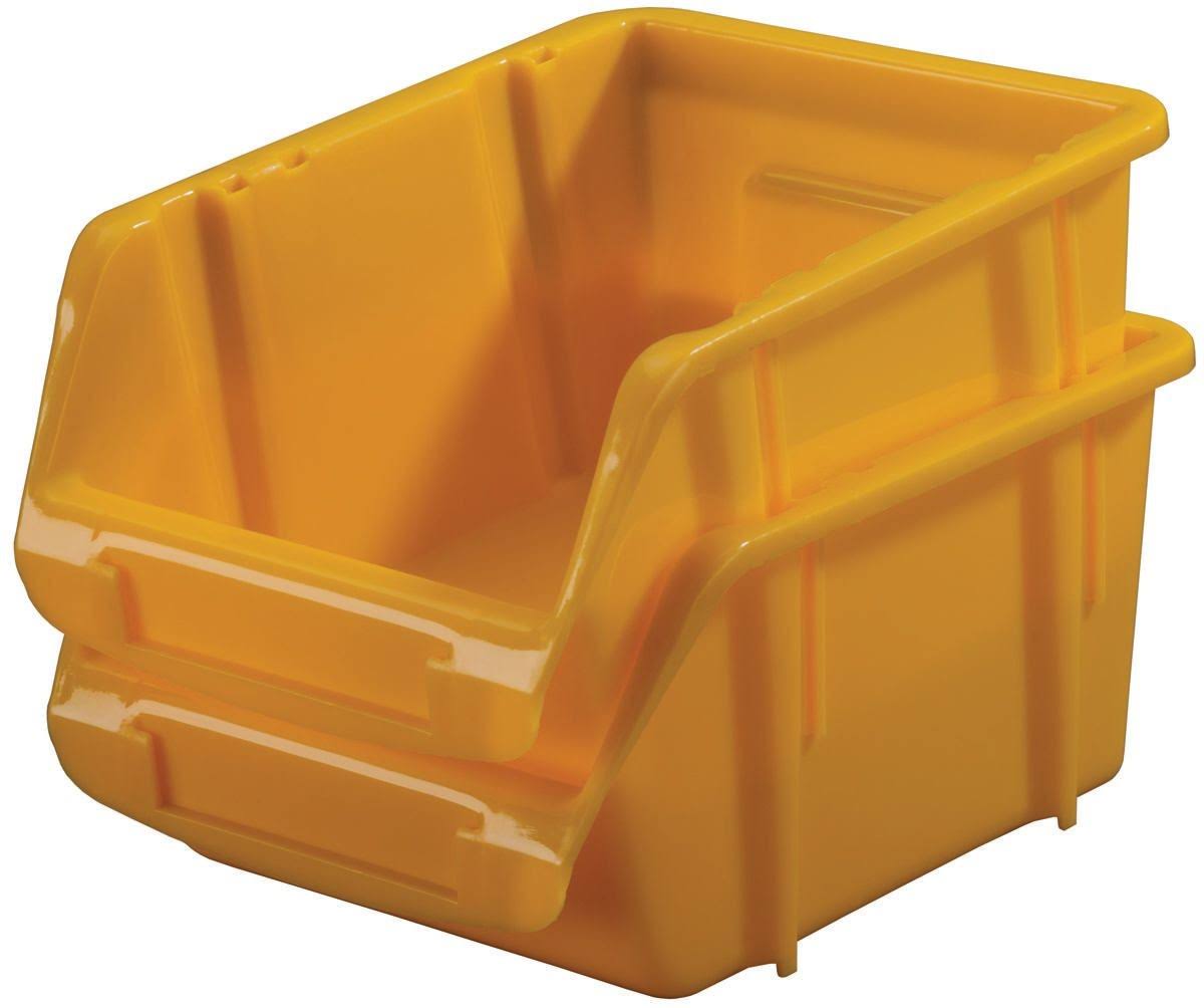 Stack-on Bin-1507 Storage Bin - Yellow, Small, 3pk