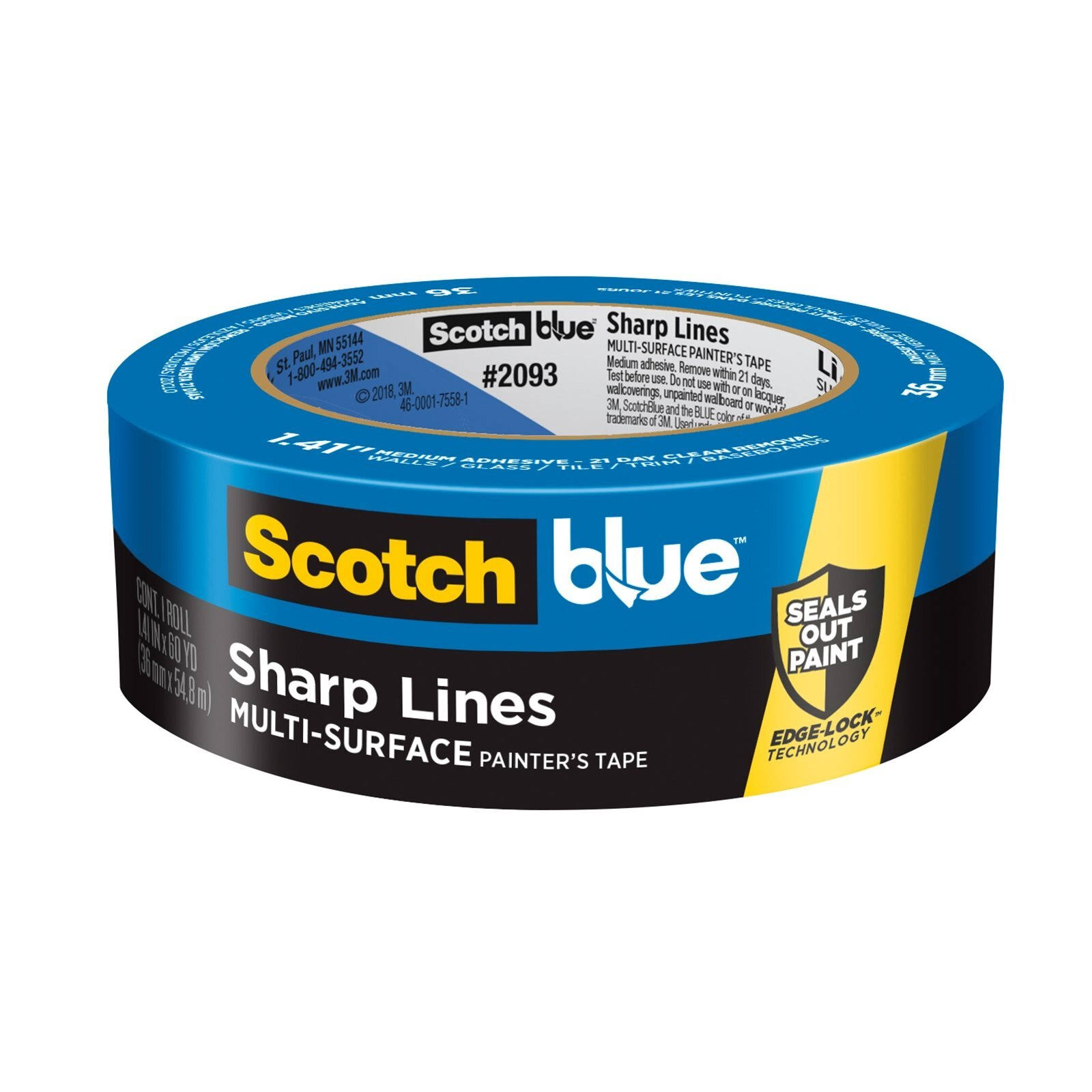 3M ScotchBlue Advanced Multi-Surface Painter's Tape - 1.41" x 60yds