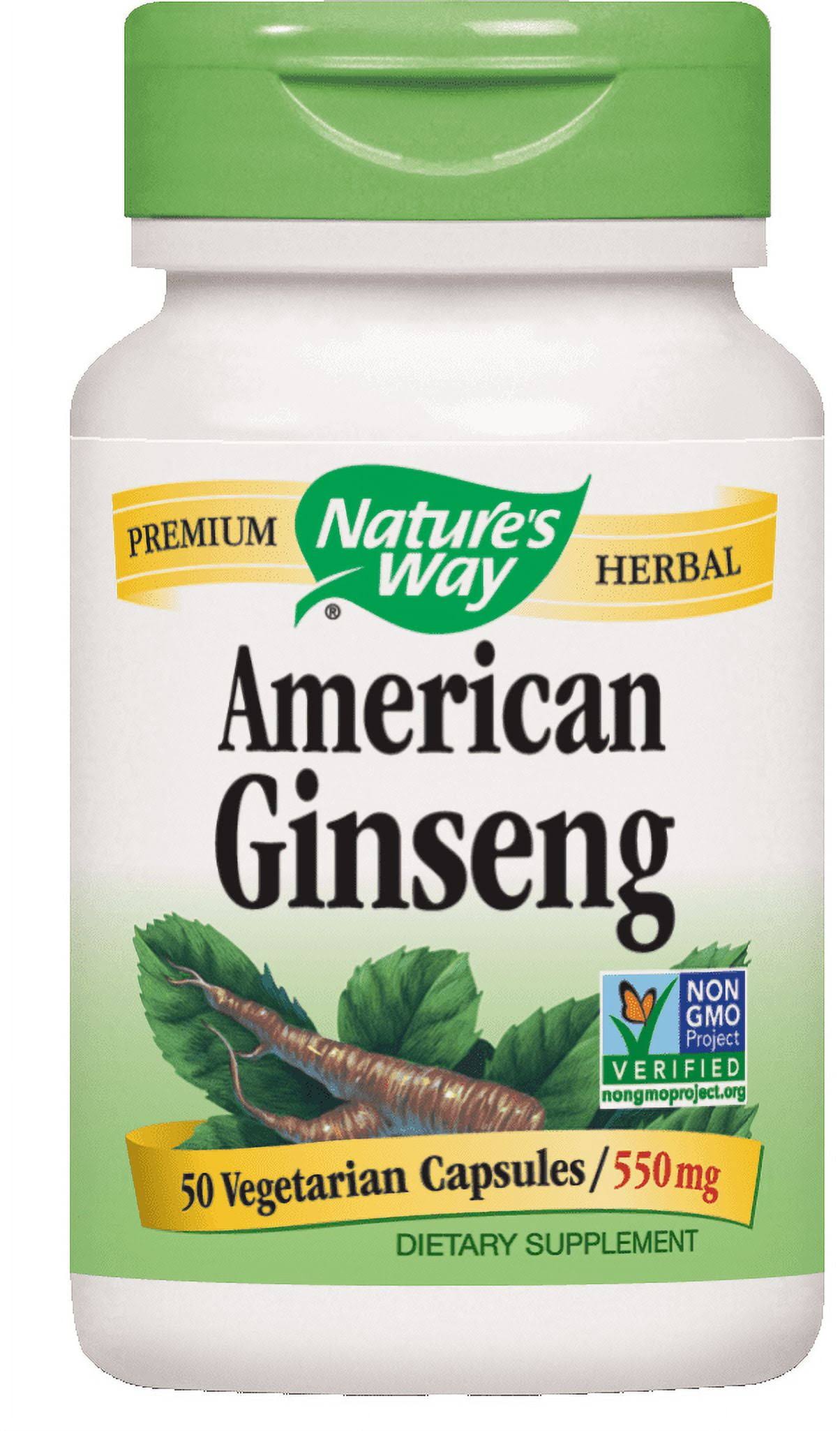 Nature's Way American Ginseng Root Dietary Supplement - 50 Capsules