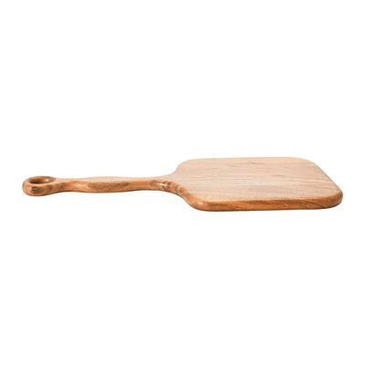 Creative Co-Op Acacia Wood Cheese/Cutting Board With Handle Size: 0.5" H x 22" W x 14" D