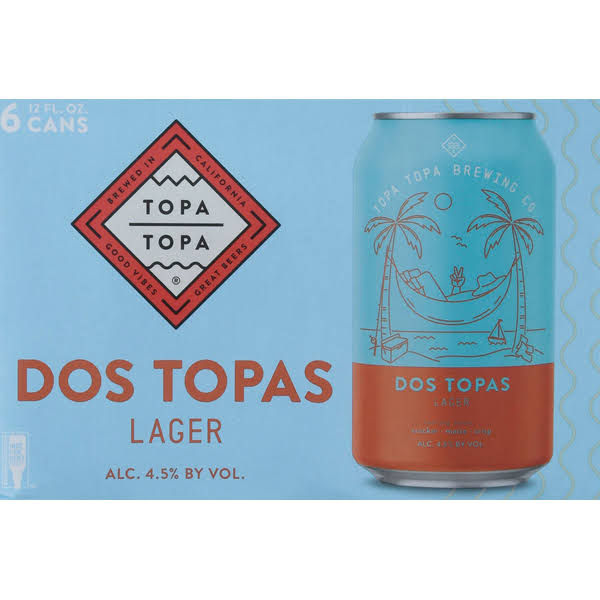 Topa Topa Brewing Co. Beer, Lager, Dos Topas - 6 pack, 12 fl oz cans