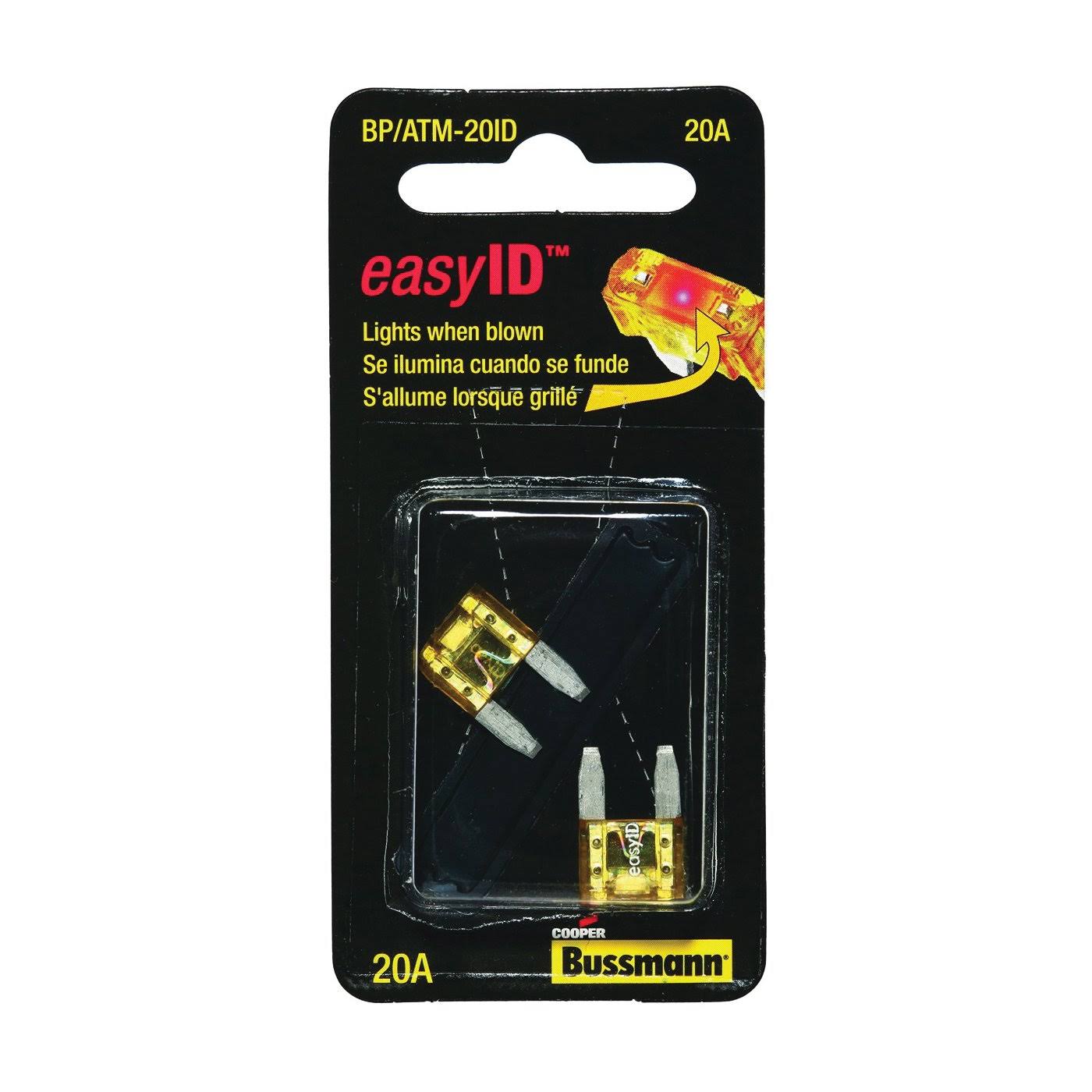 Bussmann Fast Acting Blade Fuse - 20amp, Yellow, 2pk