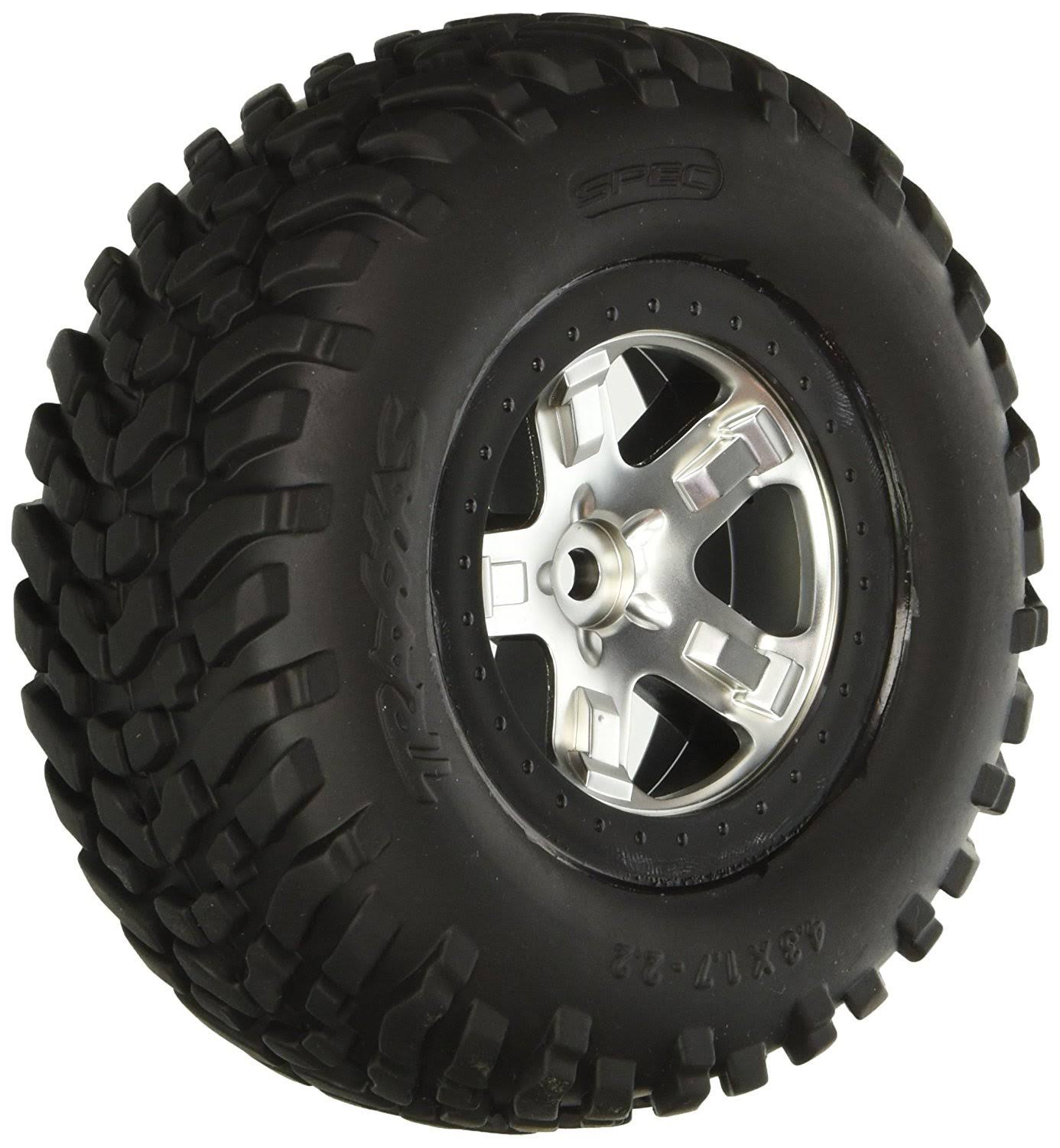 Traxxas 5873x Tire/ Wheels Assembled Black Beadlock Front/Rear (2)