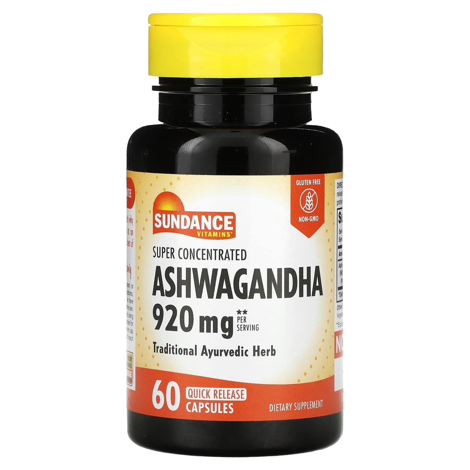 Sundance Vitamins Super Concentrated Ashwagandha 920 mg Quick Release Capsules - 60 ct