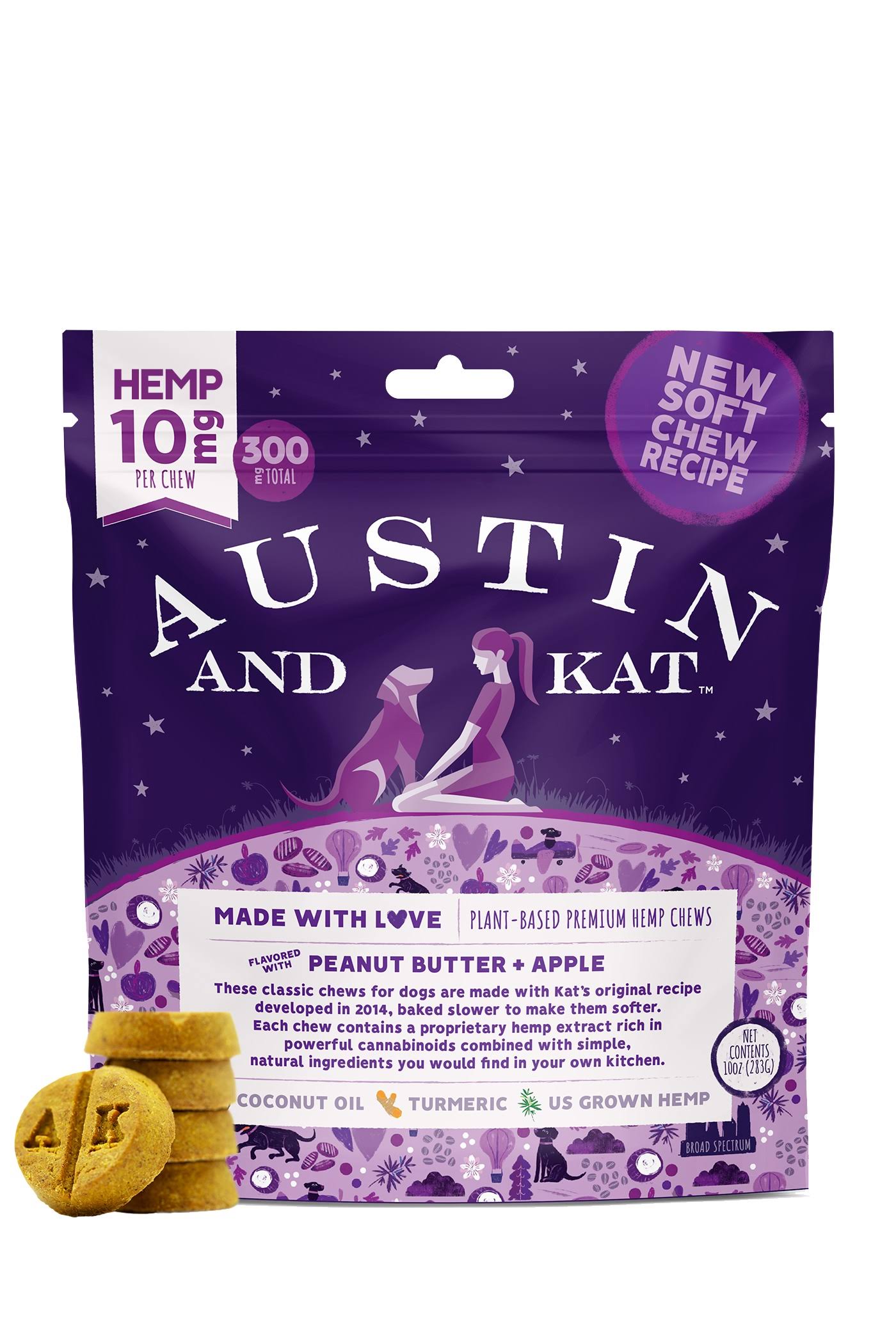 Austin and Kat Premium PB & Apple Chews, 10-mg, 30-Count