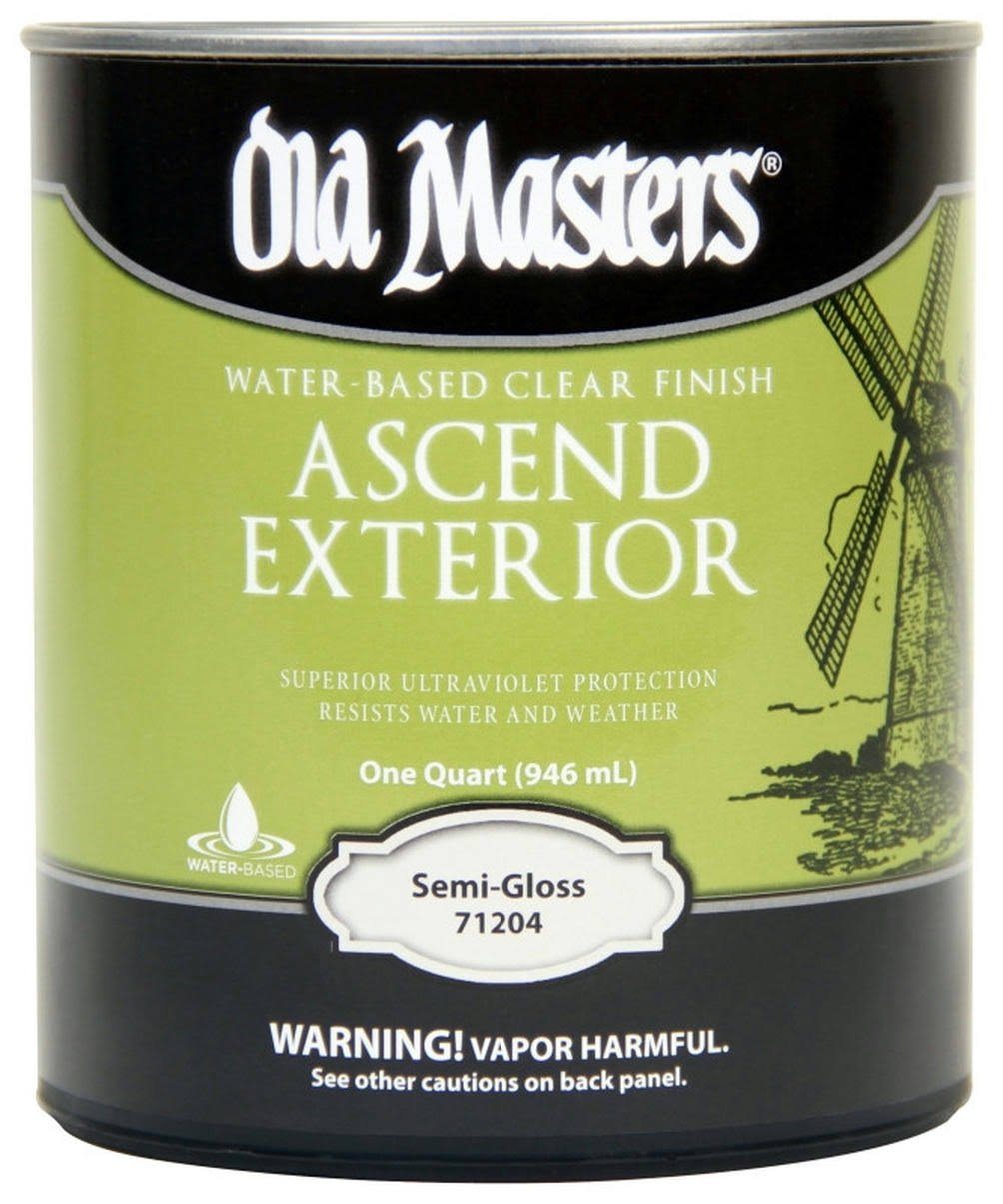 Old Masters 71204 Exterior Finish, Semi-Gloss, Liquid, Clear, 1 qt