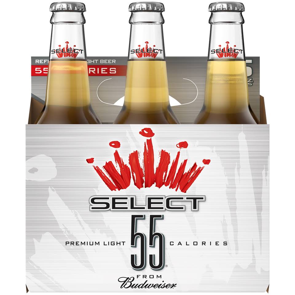 Budweiser Select 55 Premium Light Beer - 12 oz, 6 pk