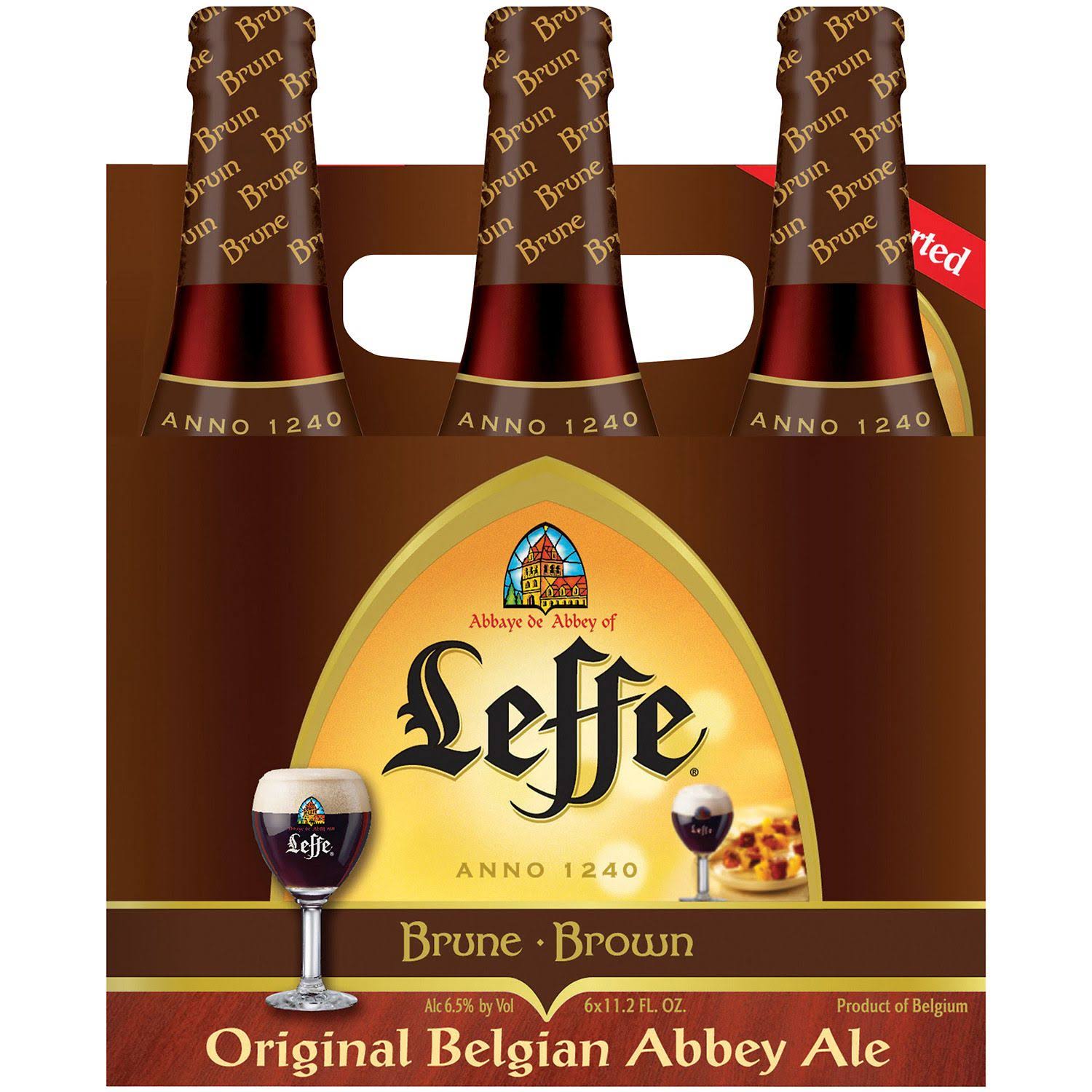 Leffe Ale, Original Belgian Abbey, Brown - 6 pack, 11.2 fl oz bottles