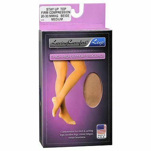 Loving Comfort Thigh High Support Stockings - Beige, Medium, 1 Pair