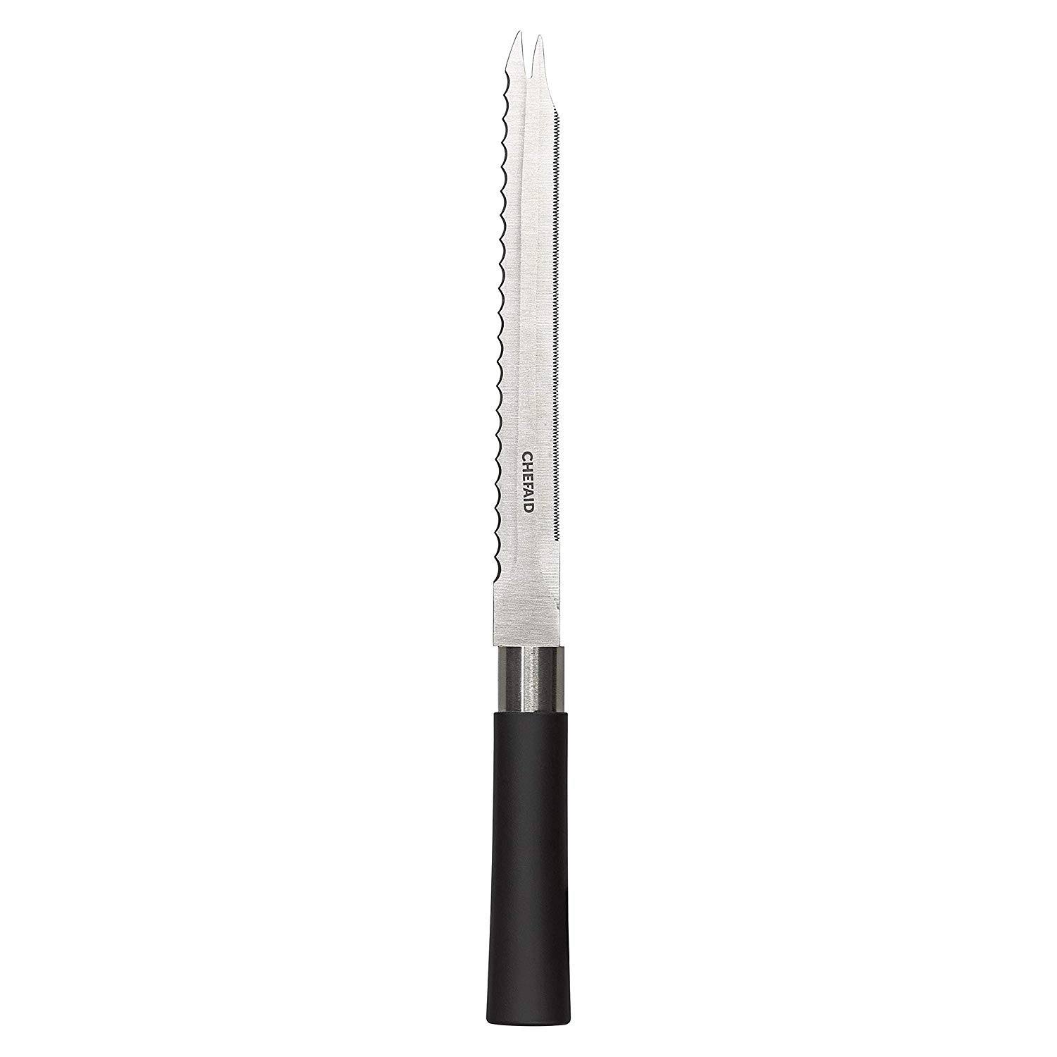 Chef Aid Double Serrated Carving Knife with Soft Grip | Tableware | Delivery Guaranteed | Best Price Guarantee | 30 Day Money Back Guarantee