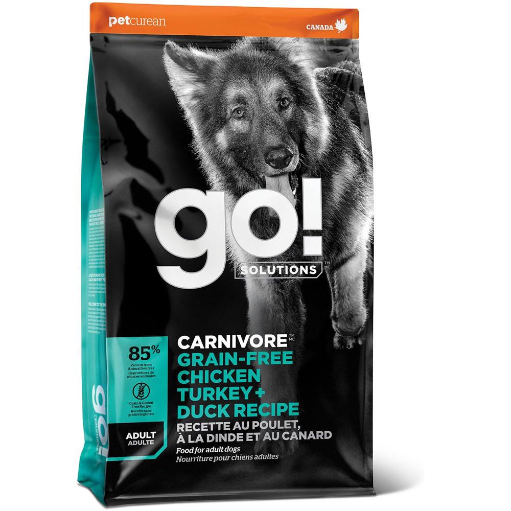 Go! Solutions Carnivore Grain Free Chicken, Turkey, & Duck Recipe Dry Dog Food, 12 lb