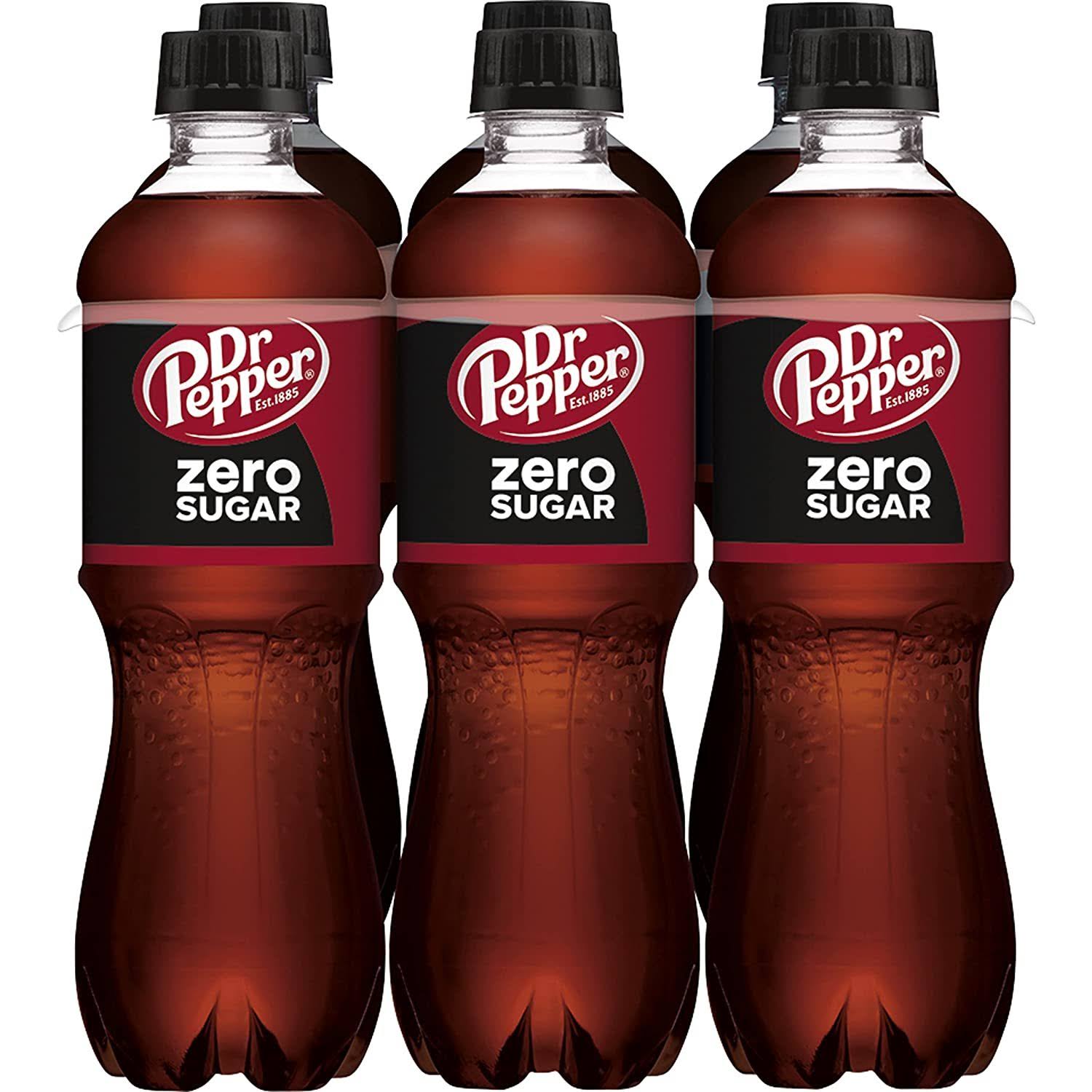 Dr Pepper Soda, Zero Sugar, 6 Pack - 6 pack, 16.9 fl oz bottles