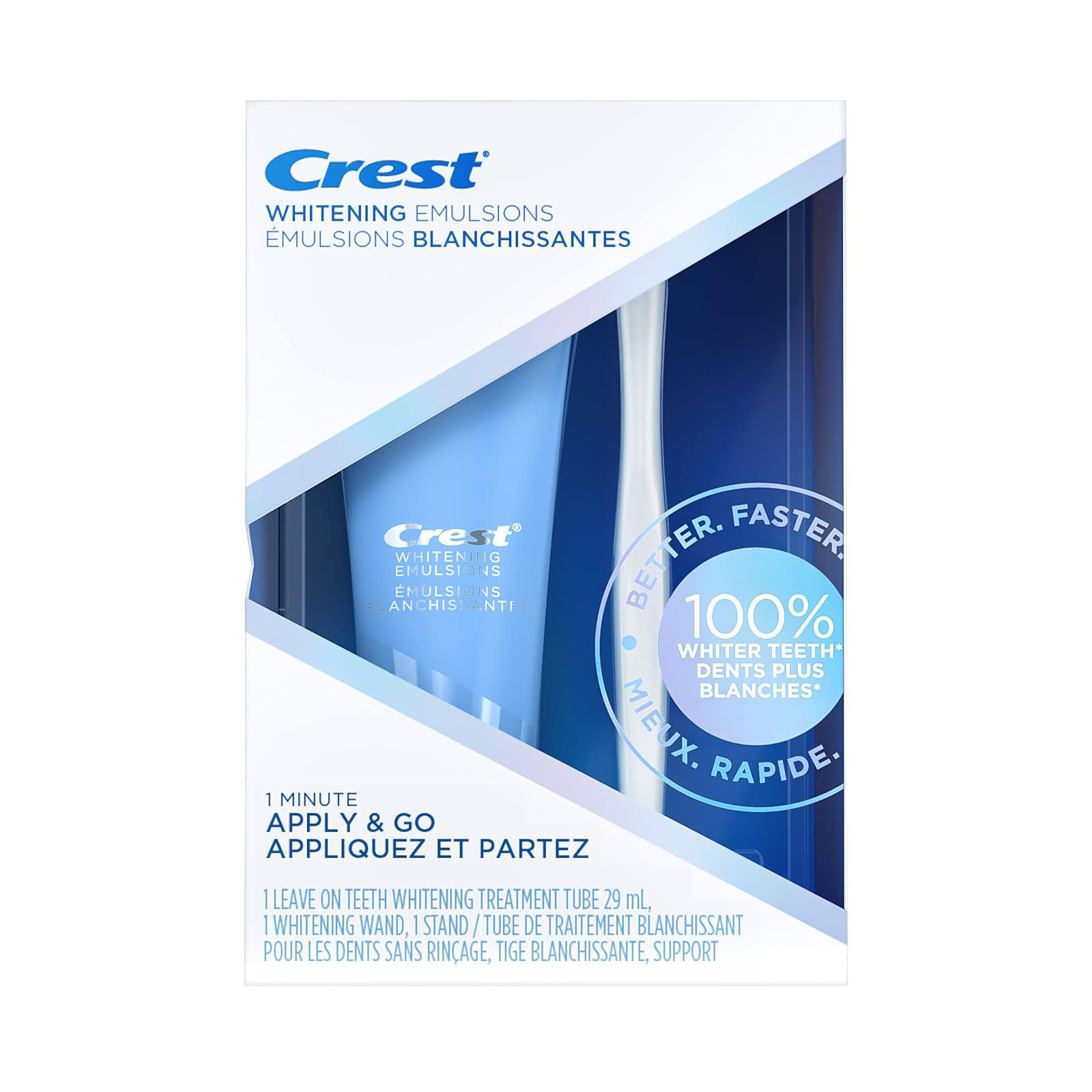 Crest Whitening Emulsions With Wand Applicator, Apply & Go Teeth Whitening