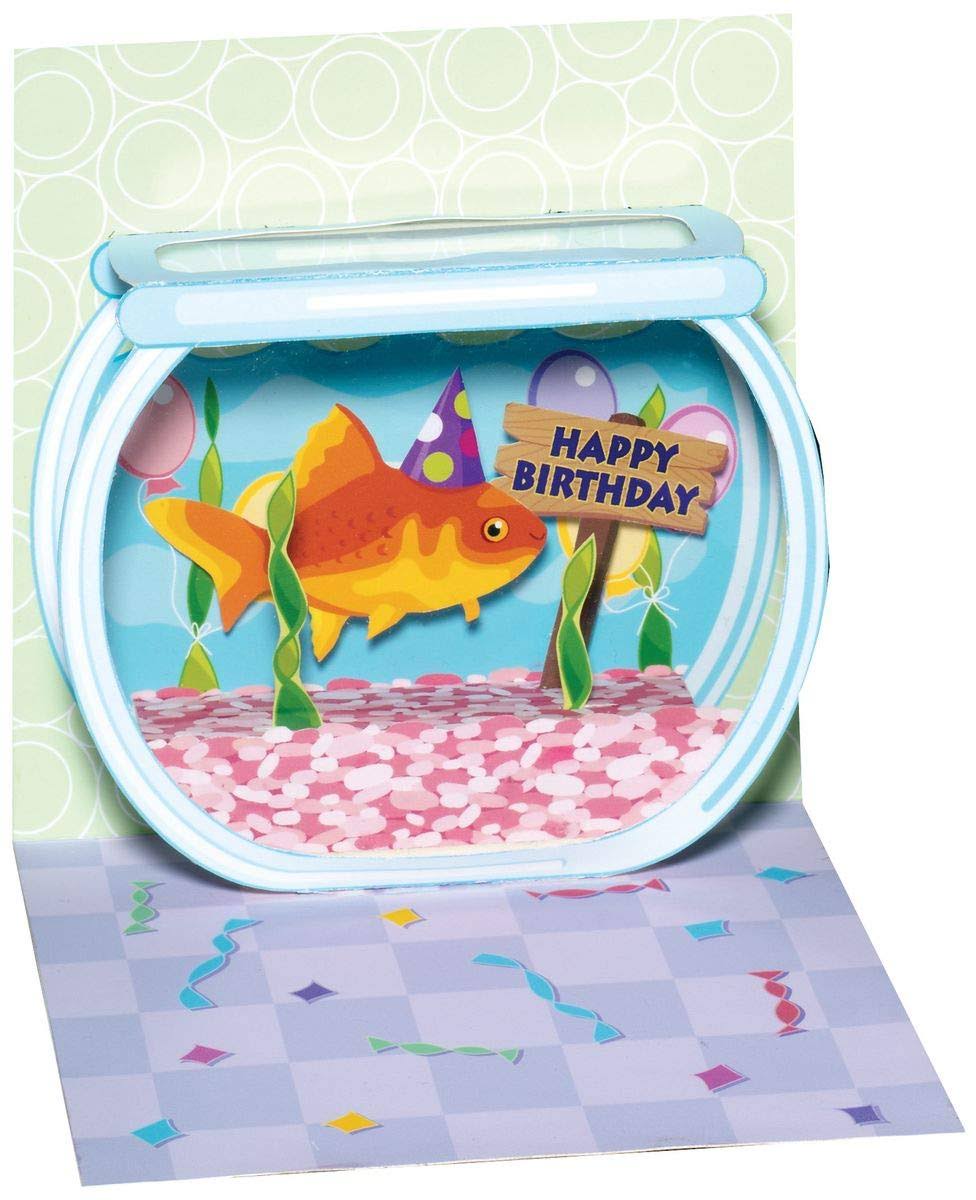 Pop Up Greeting Card: Goldfish Birthday | Up with Paper | Party Supplies | Delivery Guaranteed | Free Shipping On All Orders | Best Price Guarantee