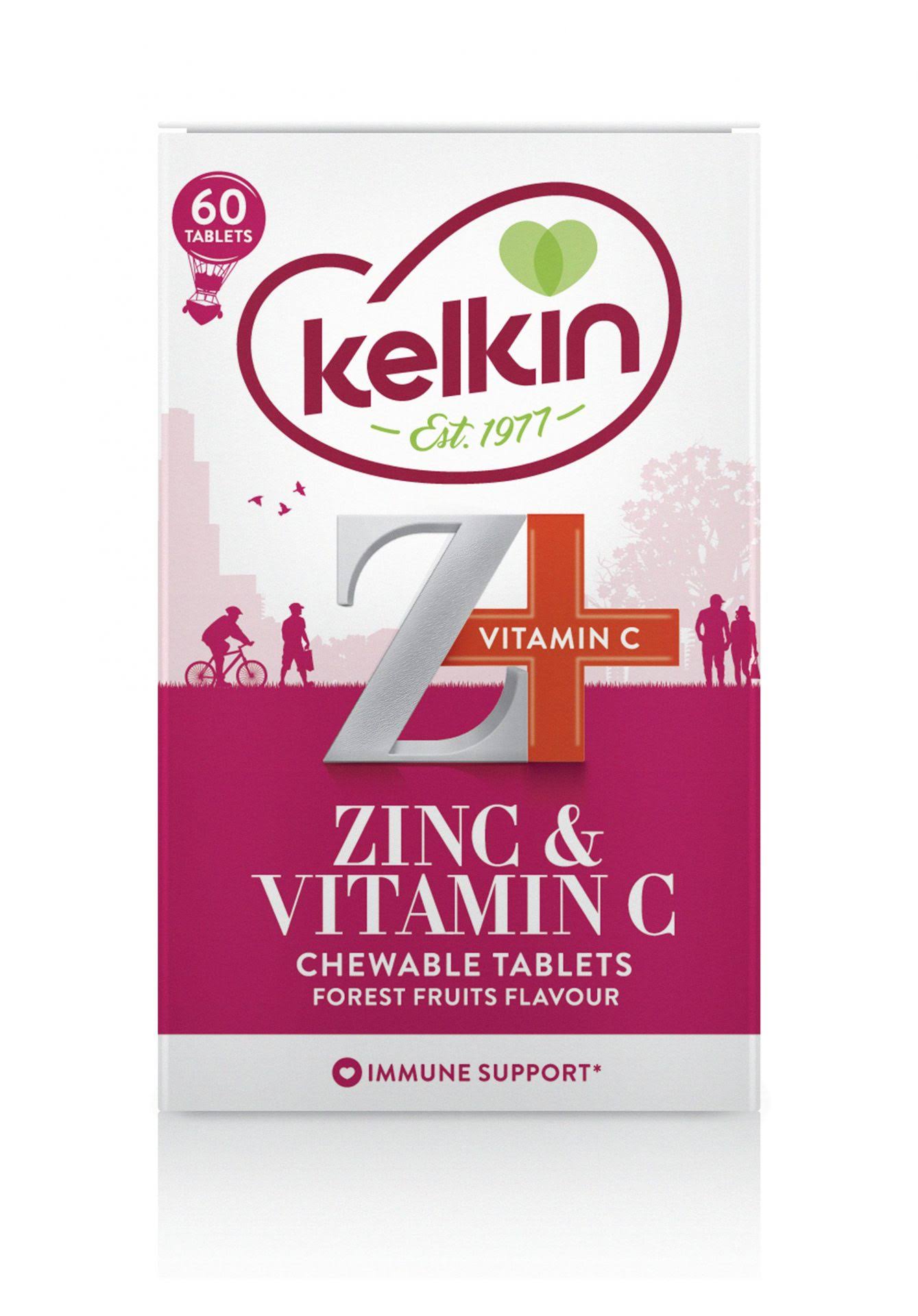 Kelkin Zinc and Vitamin C Chewable Tablets - 60pk
