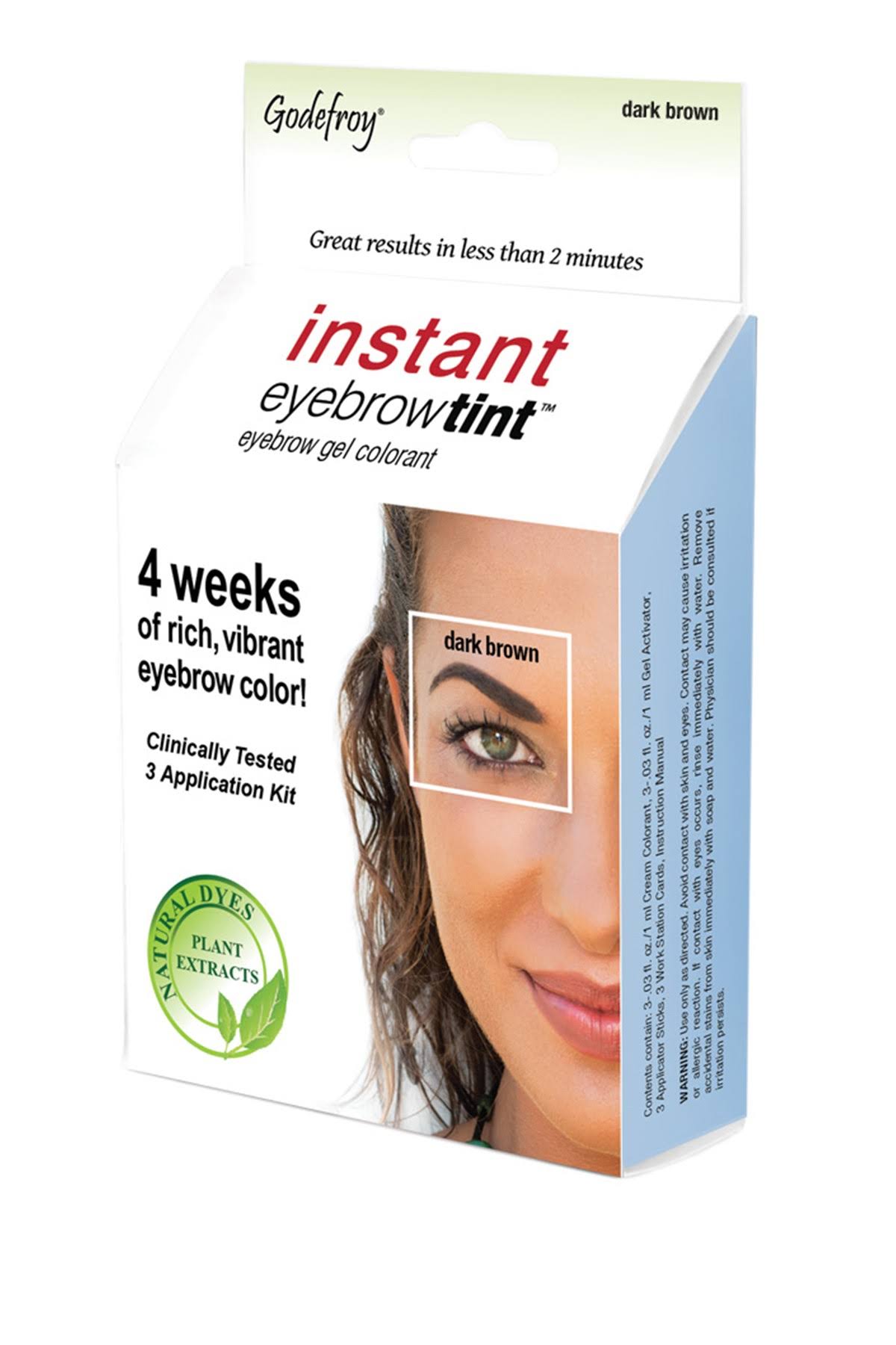 Godefroy Instant Eyebrow Tint Botanicals 3 Applications Included Dark Brown