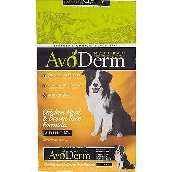 AvoDerm Natural Adult Dog Food - Chicken Meal and Rice, 30lb