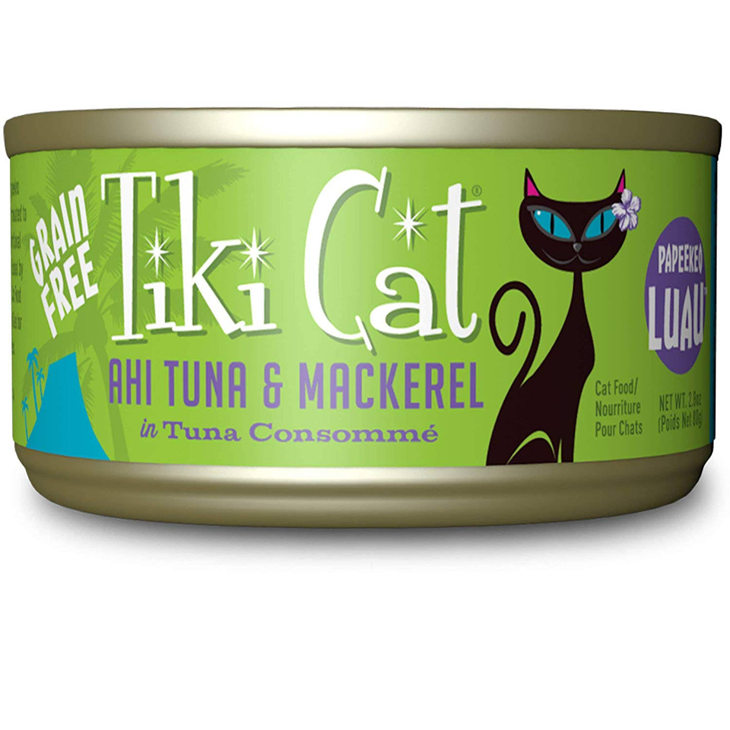 Tiki Cat Papeekeo Luau Ahi Tuna & Mackerel Wet Cat Food 2.8oz