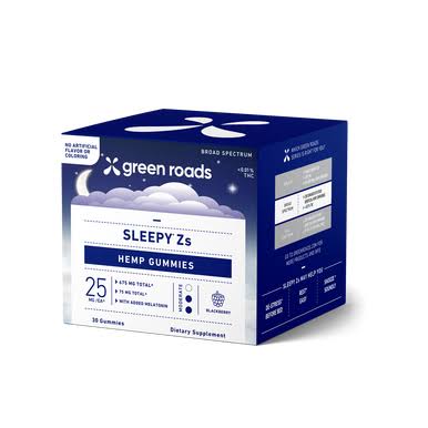 Sleepy ZS Broad Spectrum CBD + CBN 25 mg Dietary Supplement Gummies, Blackberry