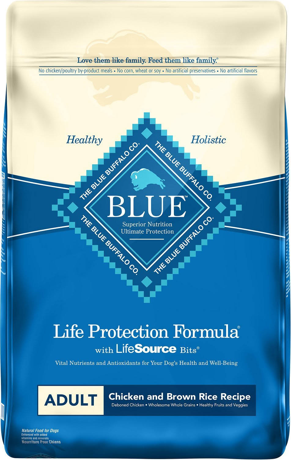 Blue Buffalo Life Protection Dog Food - Chicken and Brown Rice, Adult, Dry, 15lb