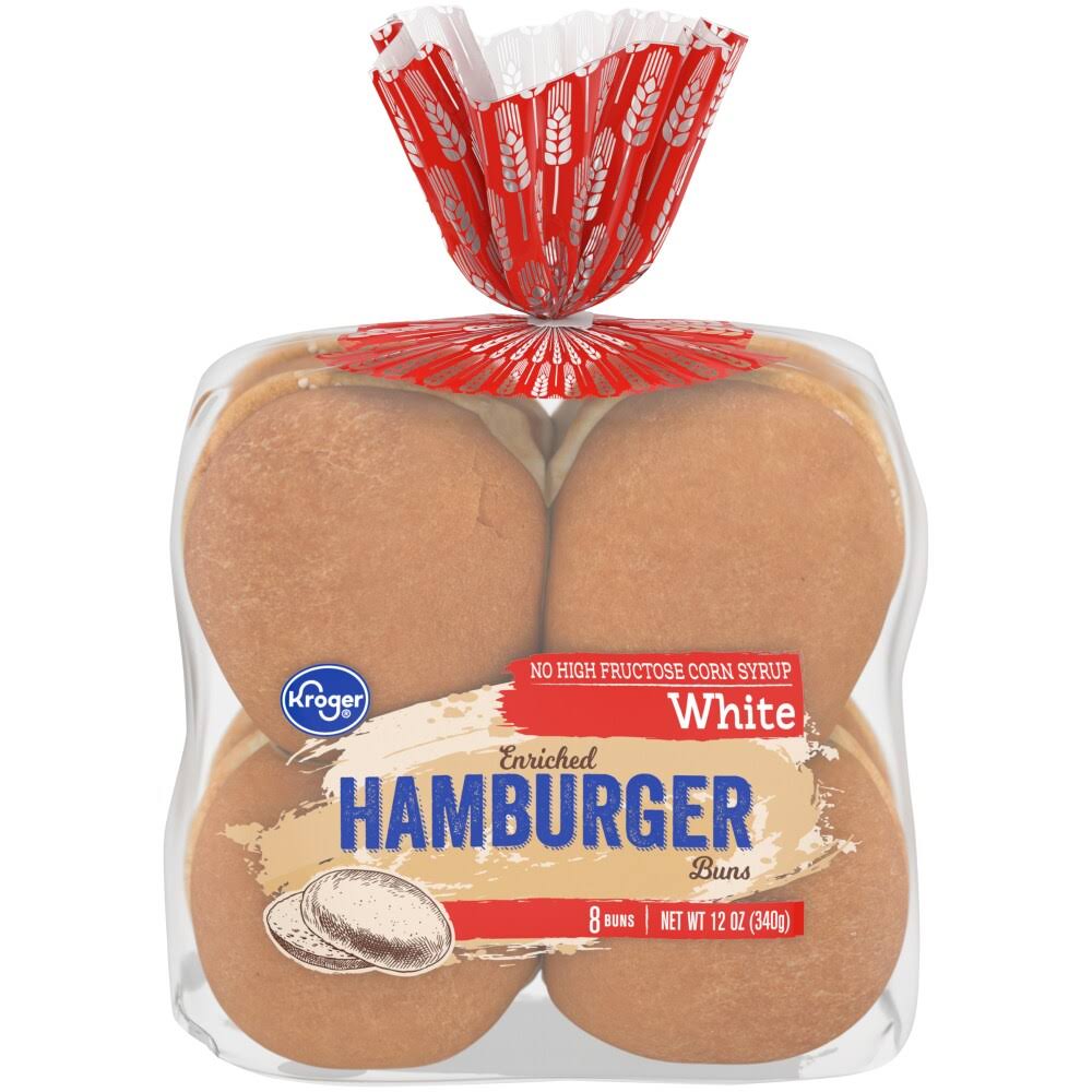 Kroger White Enriched Hamburger Buns - 8 Ct