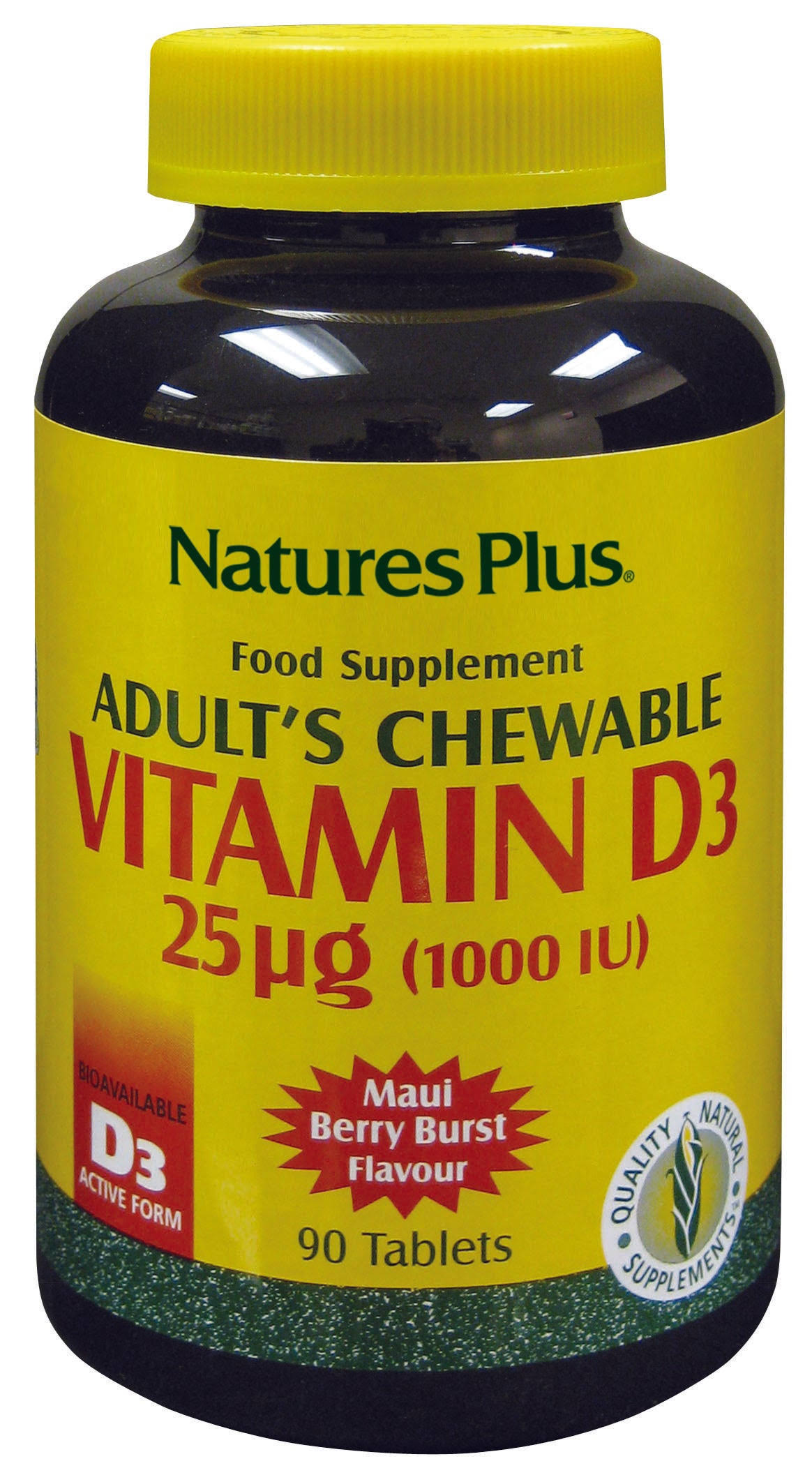 Nature's Plus Adults Chewable Vitamin D3 - 90 Tablets