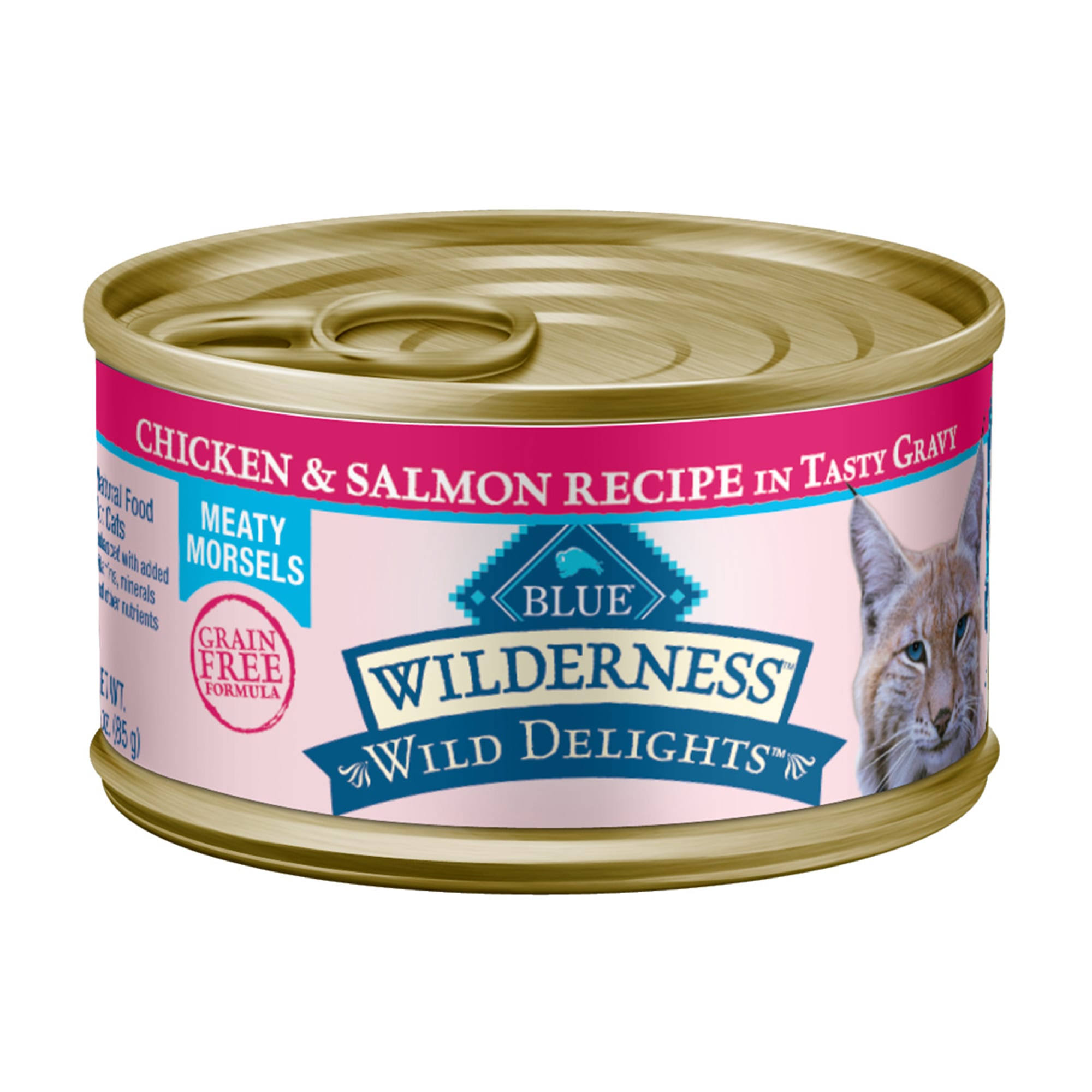 Blue Buffalo Wilderness Wild Delights Cat Food - Chicken and Salmon in Gravy, Adult, 3oz