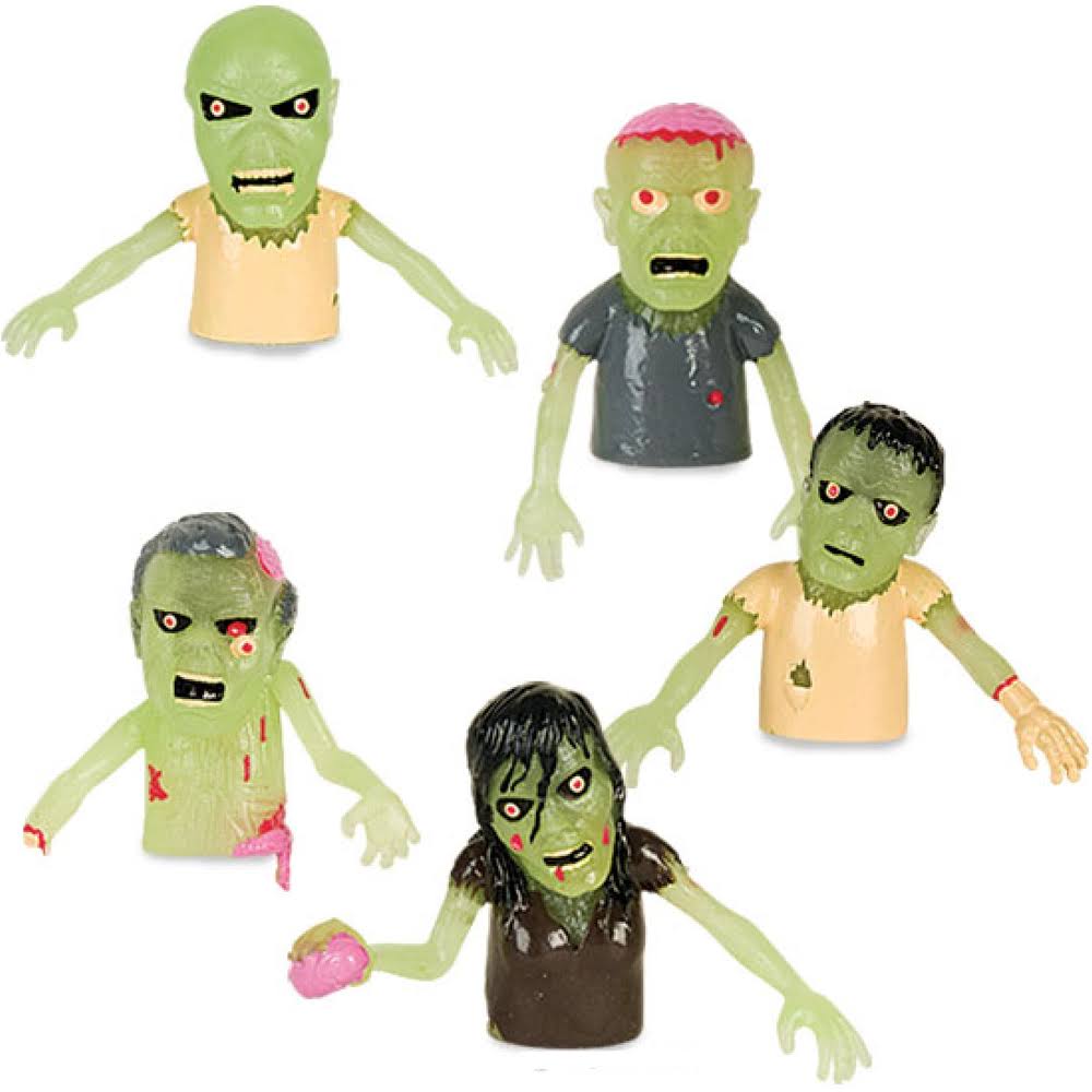 Accoutrements Glow in The Dark Halloween Zombie Finger Puppet - 5pcs